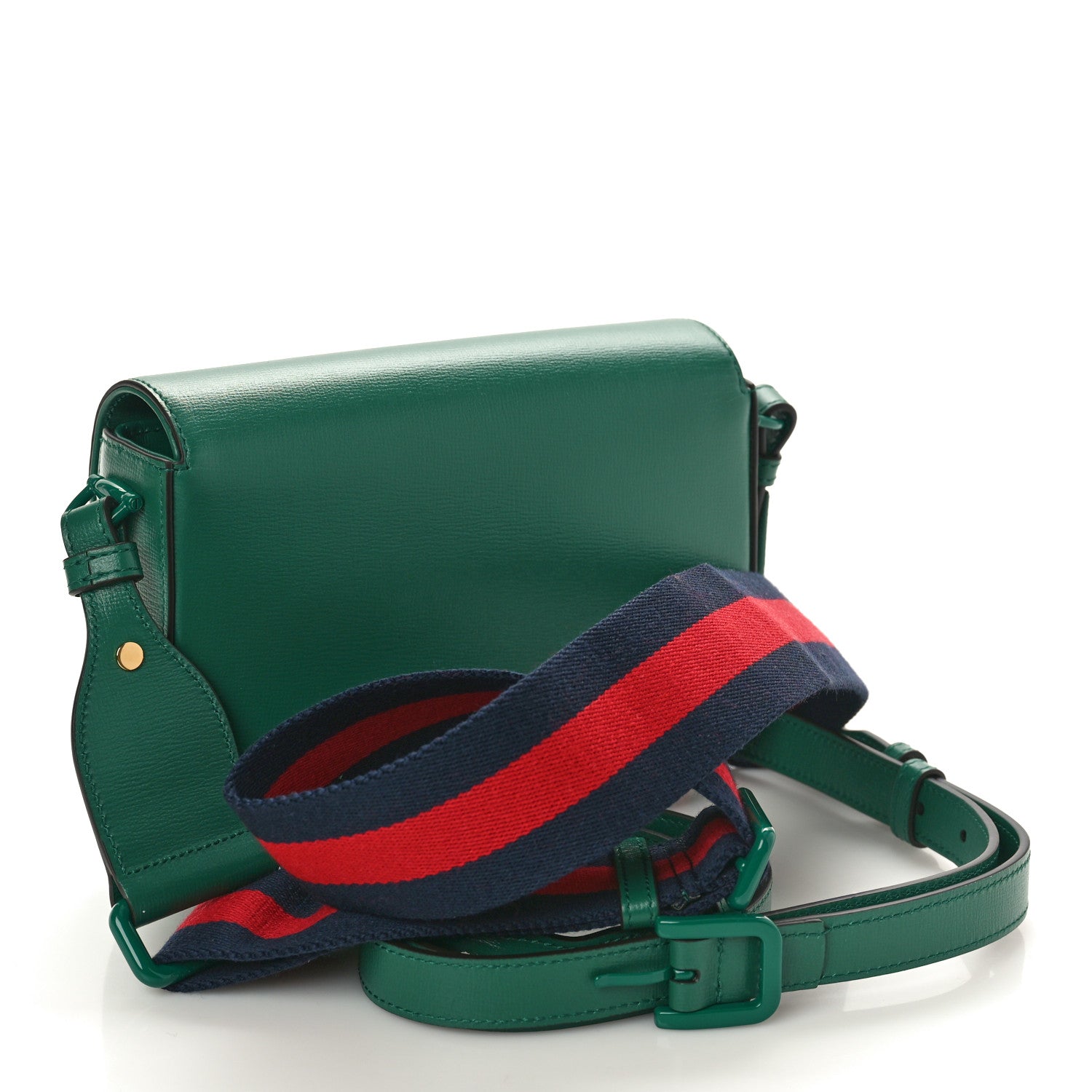 Gucci Azalea Calfskin Web Monochrome Horsebit 1955 Shoulder Bag Emerald 3 of 11