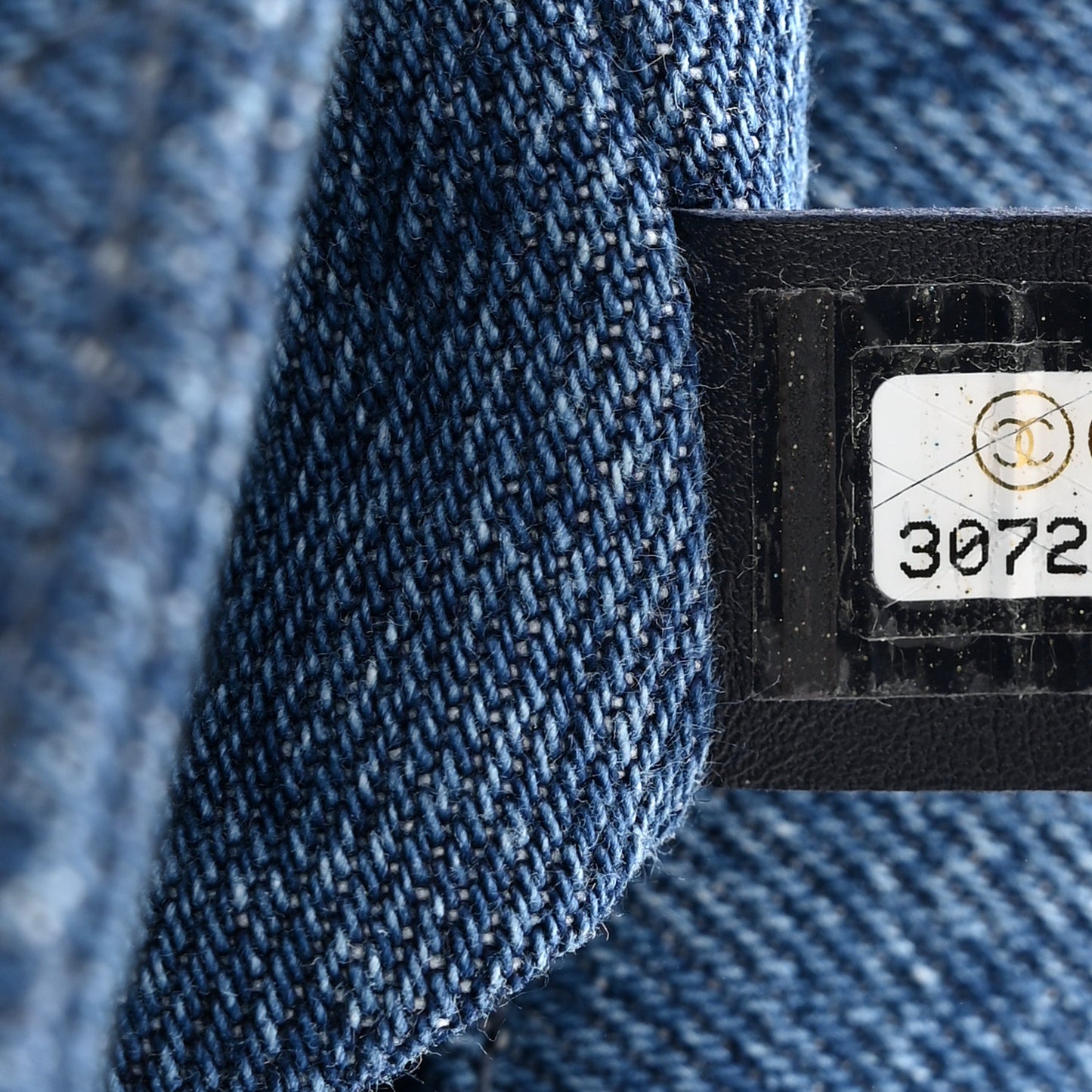 Denim CC Quilted Mini Square Flap Blue