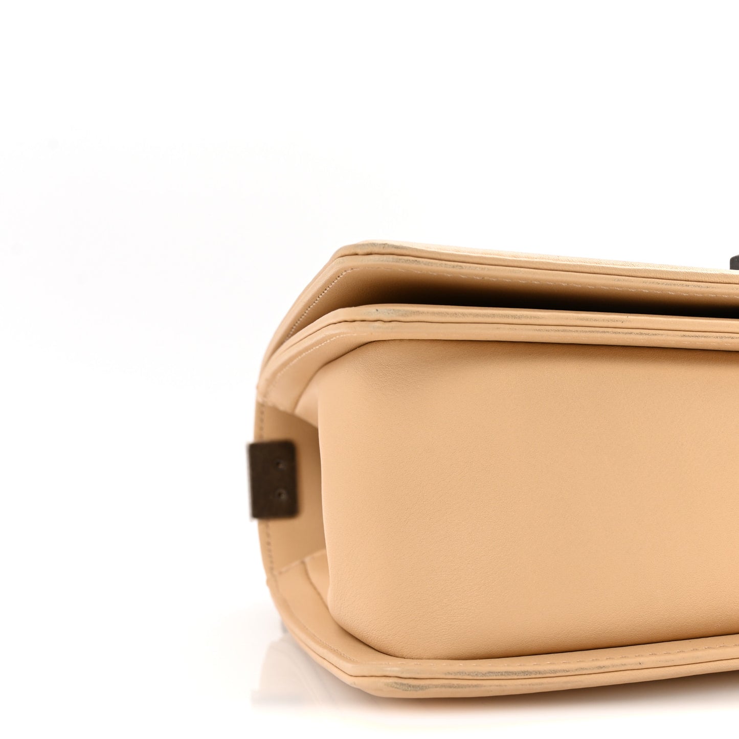 Calfskin Quilted Medium Boy Flap Beige