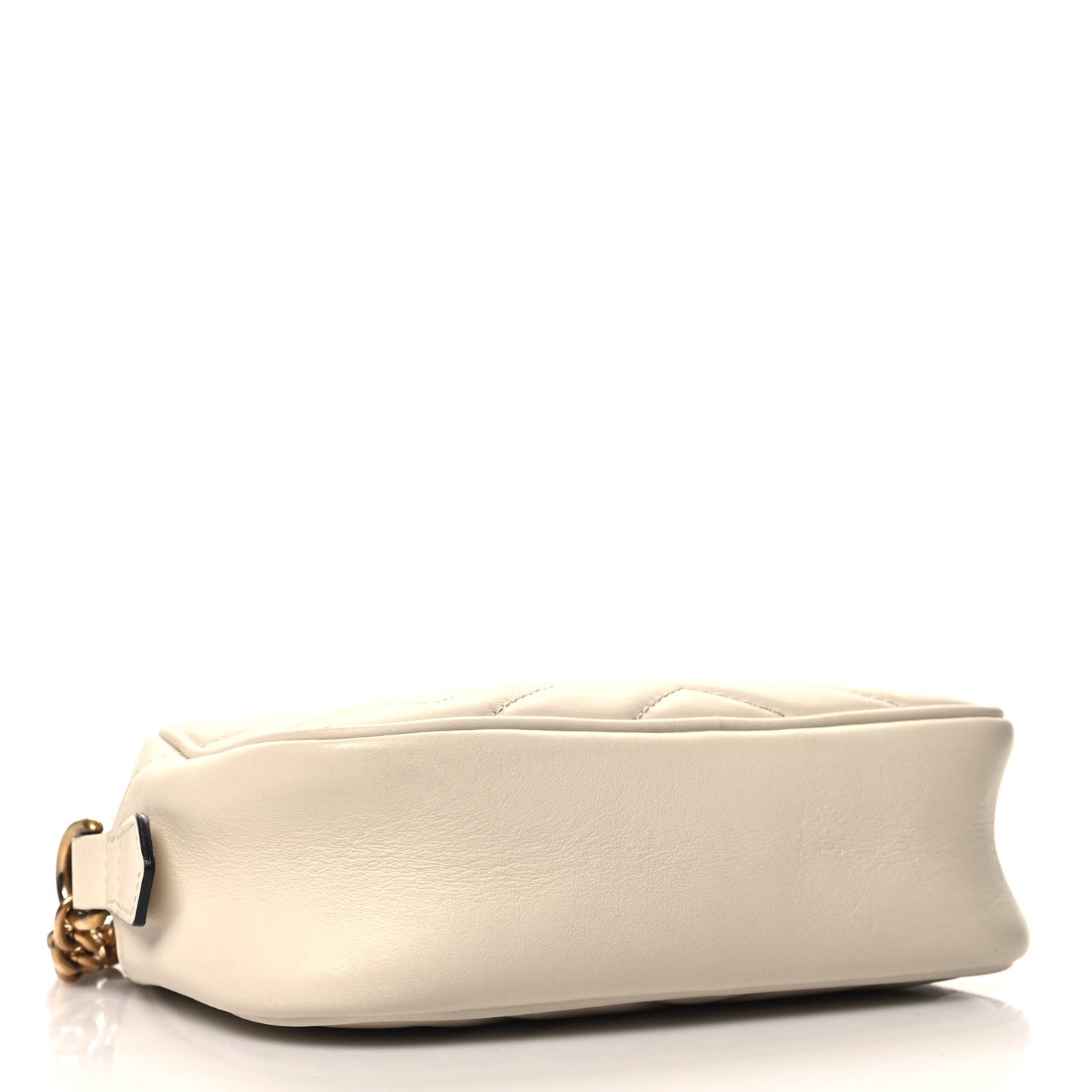 Calfskin Matelasse Mini GG Marmont Chain Shoulder Bag White