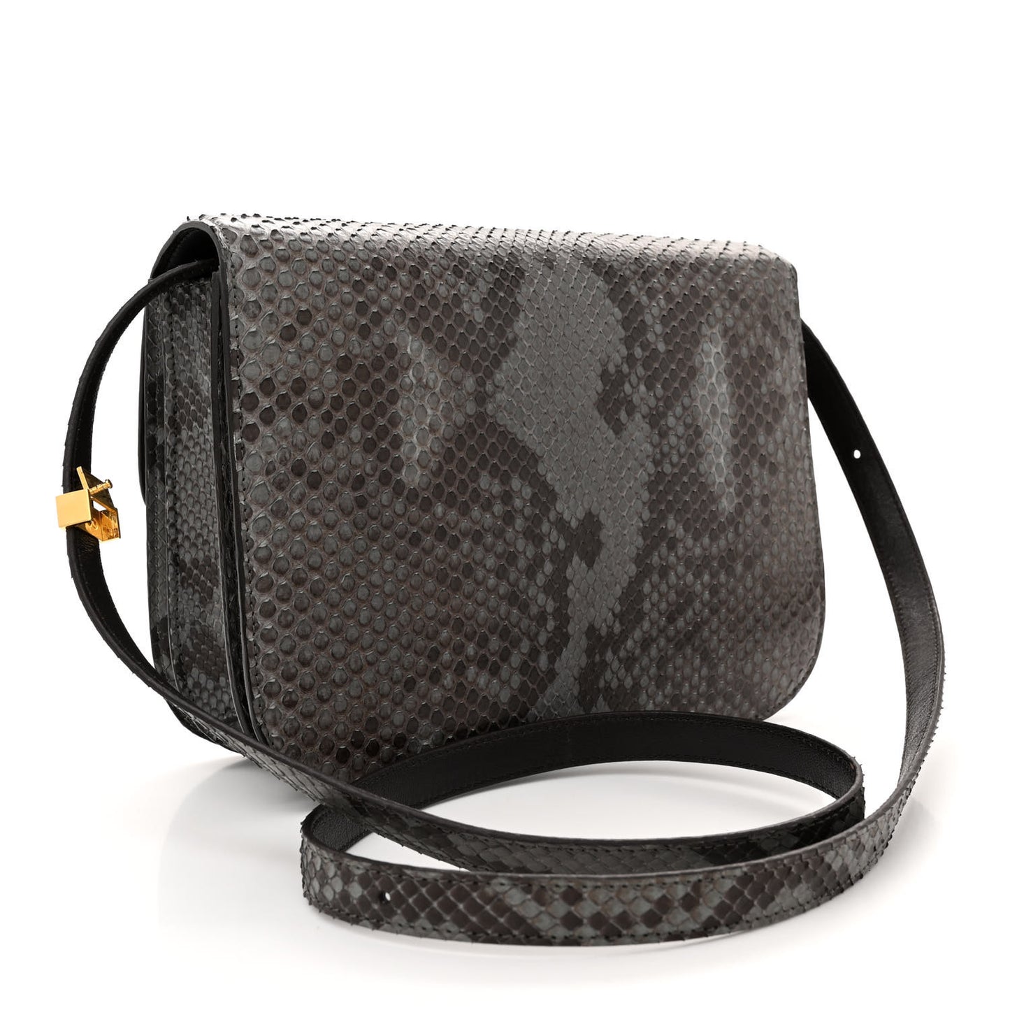 Snakeskin Medium Classic Box Flap Bag Storm