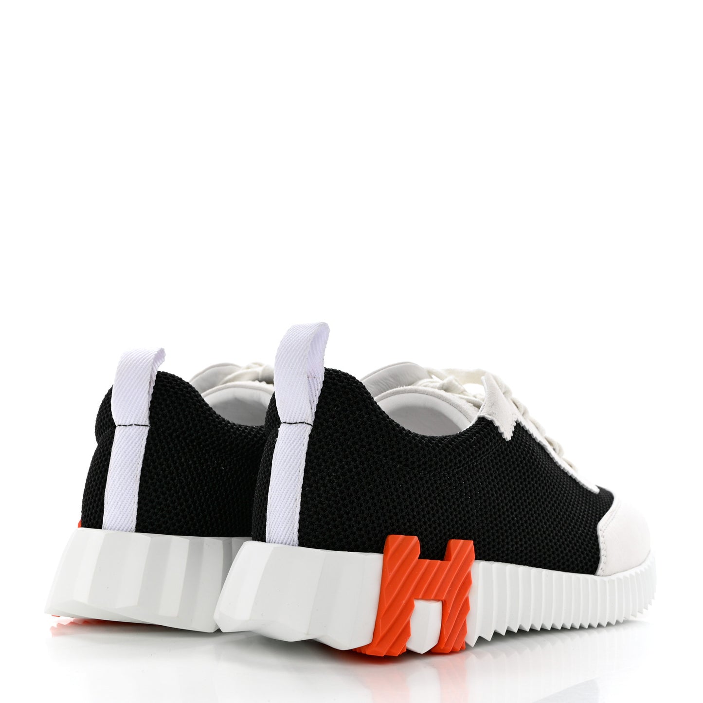 Air Mesh Suede Goatskin Bouncing Sneakers 37 Black Orange