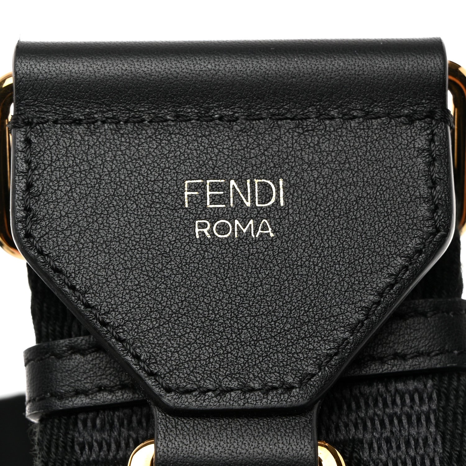 Fendi Ribbon Vitello Seta FF 1974 Adjustable Strap You Black 3 of 5