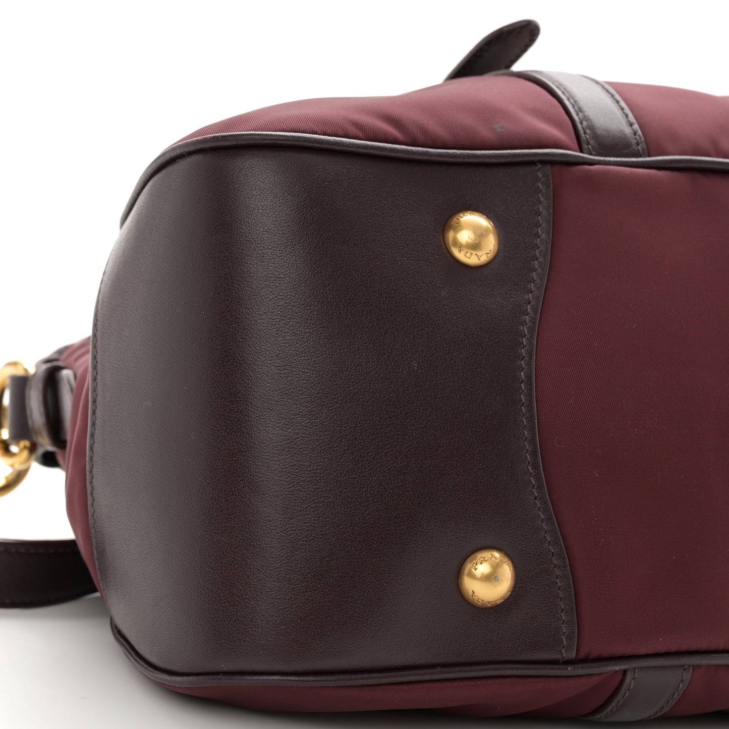 Nylon Tessuto Soft Calf Tote Granato
