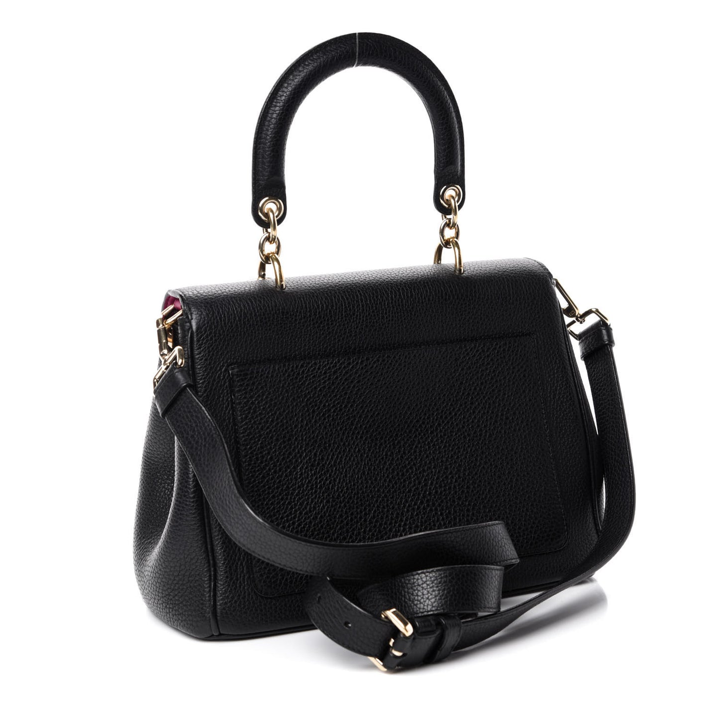 Bullcalf Small Be Dior Flap Black Fraise