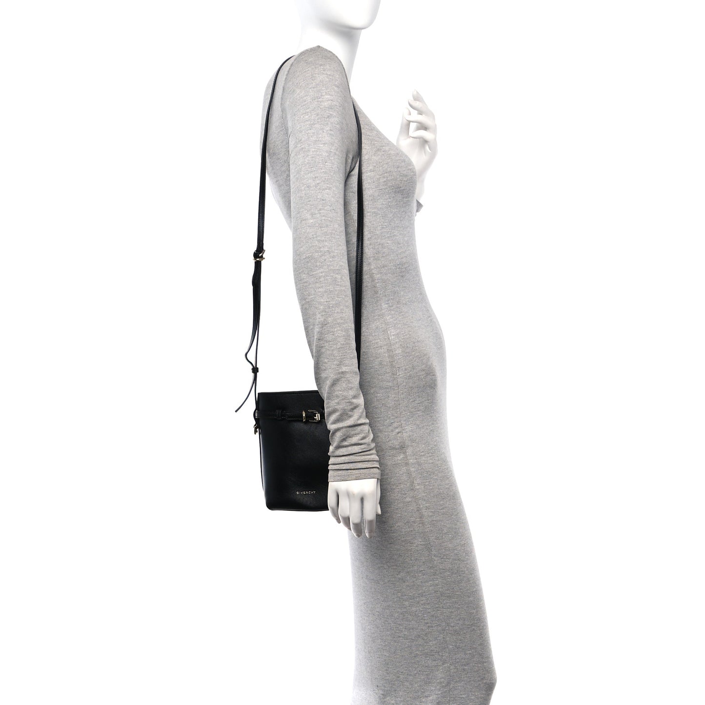 Calfskin Voyou Phone Crossbody Pouch Black