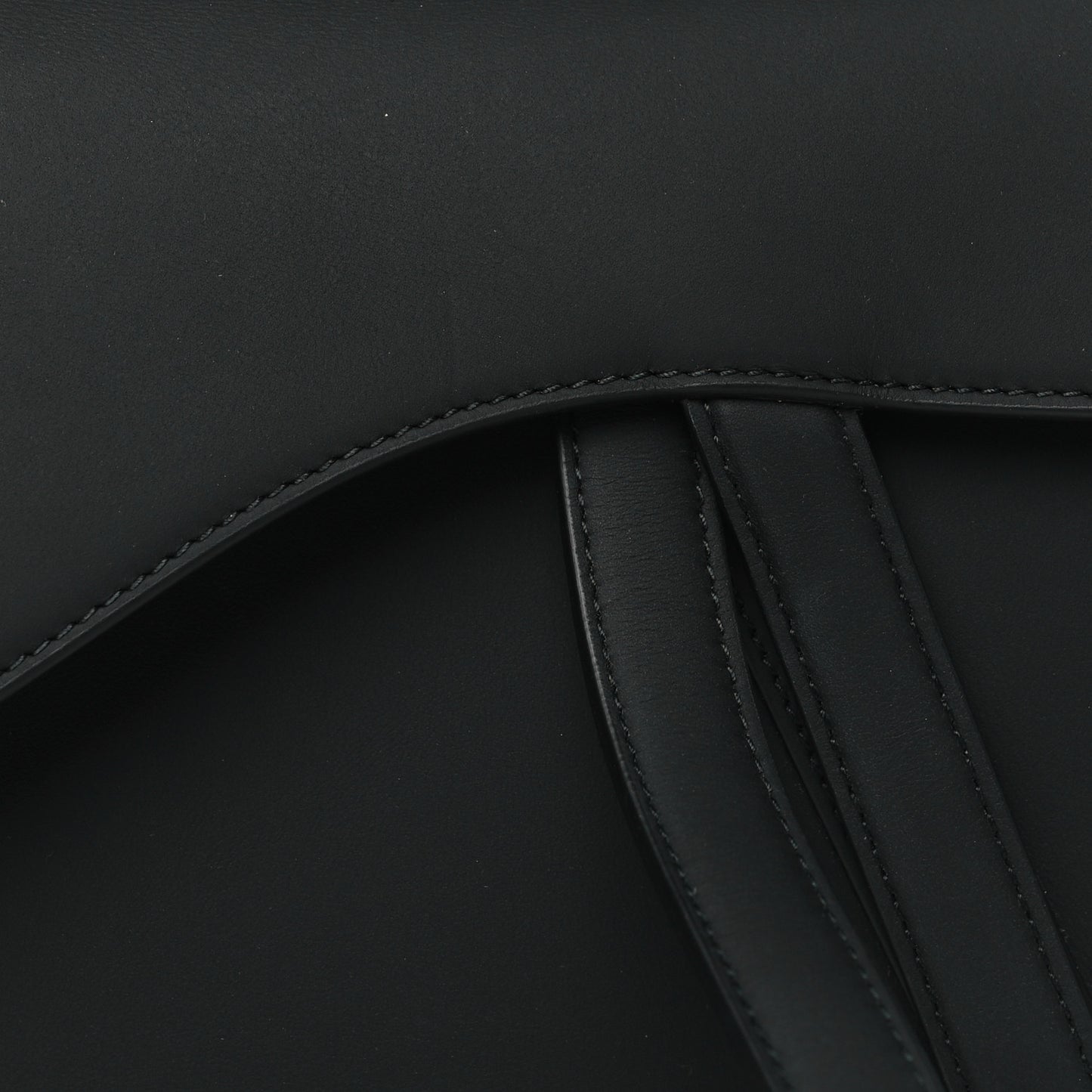 Ultra Matte Calfskin Saddle Bag Black