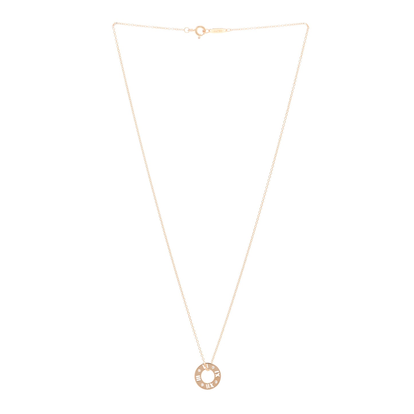 18K Rose Gold Diamond Atlas Pierced Pendant Necklace