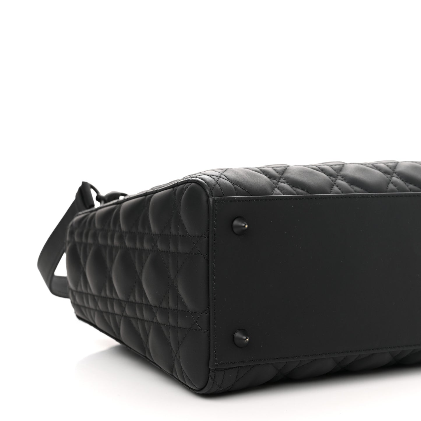 Ultra Matte Calfskin Cannage Medium Lady Dior Black