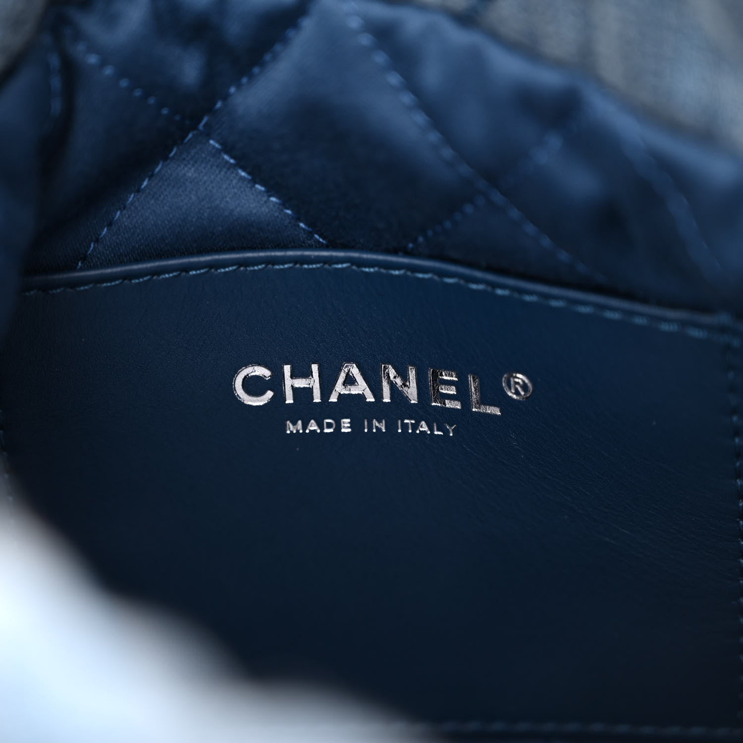 Chanel Washed Denim Quilted Studded Mini Chanel 22 Blue 6 of 11