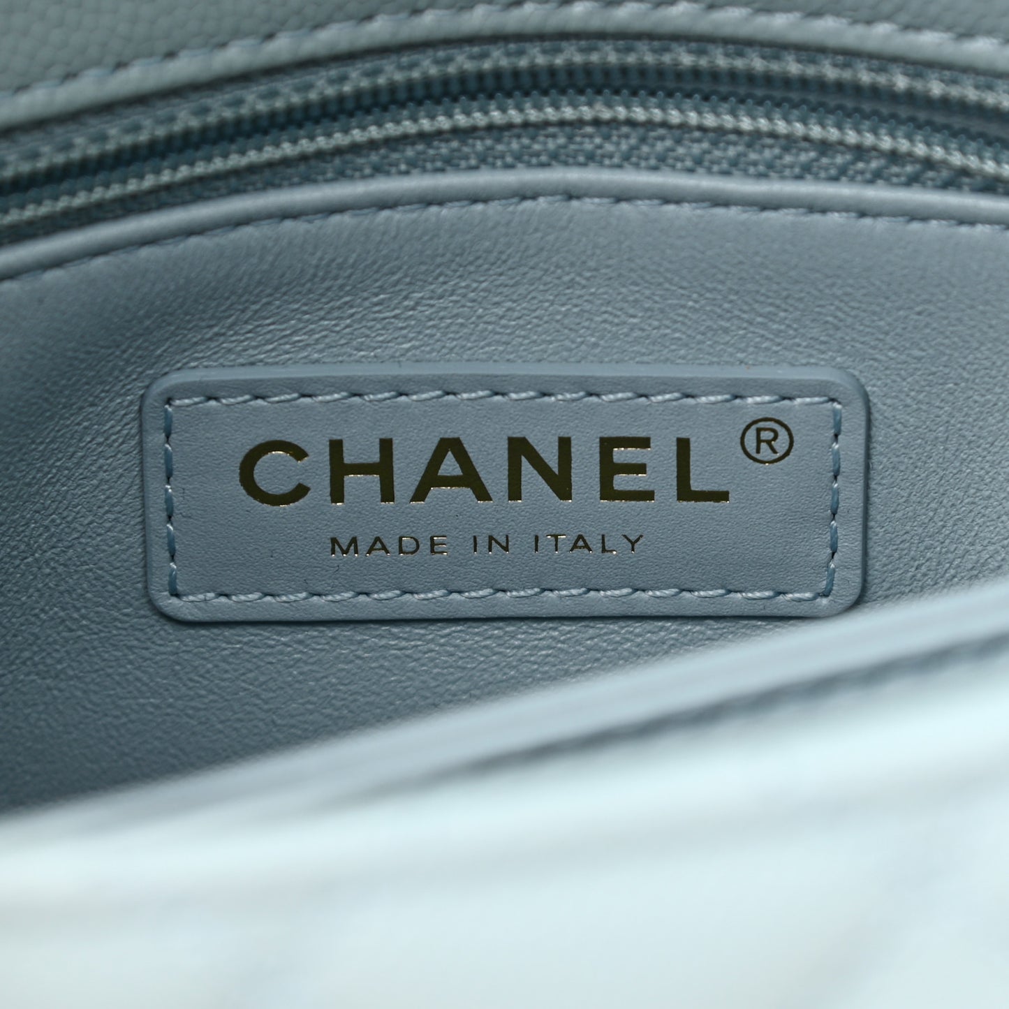 Caviar Quilted Mini Coco Handle Flap Light Blue