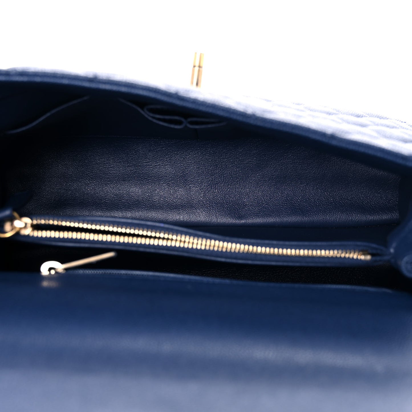 Caviar Lizard Embossed Quilted Small Coco Handle Flap Dark Blue