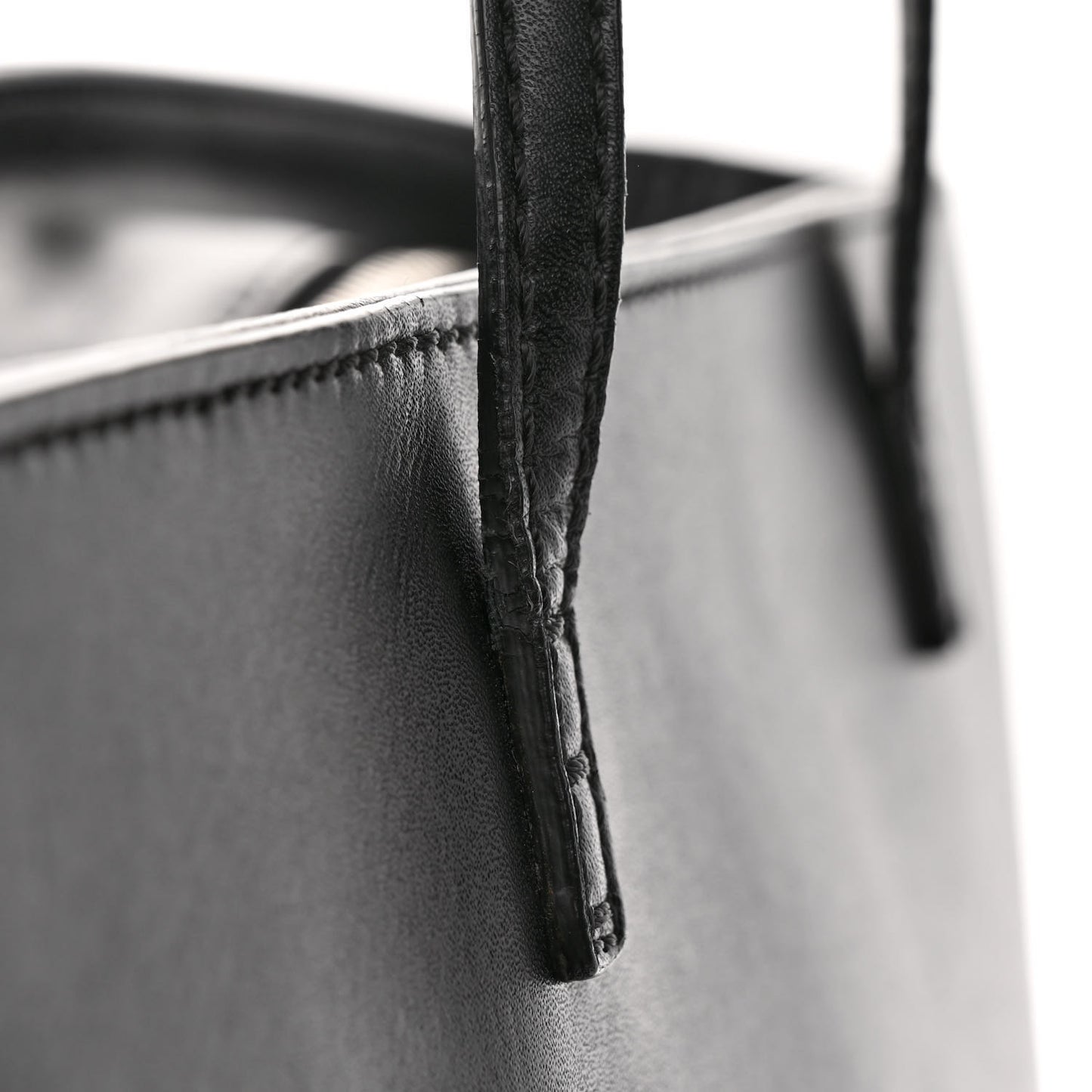 Vitello Liberty Lucido Metal Monster Eyes Medium Roll Tote Black