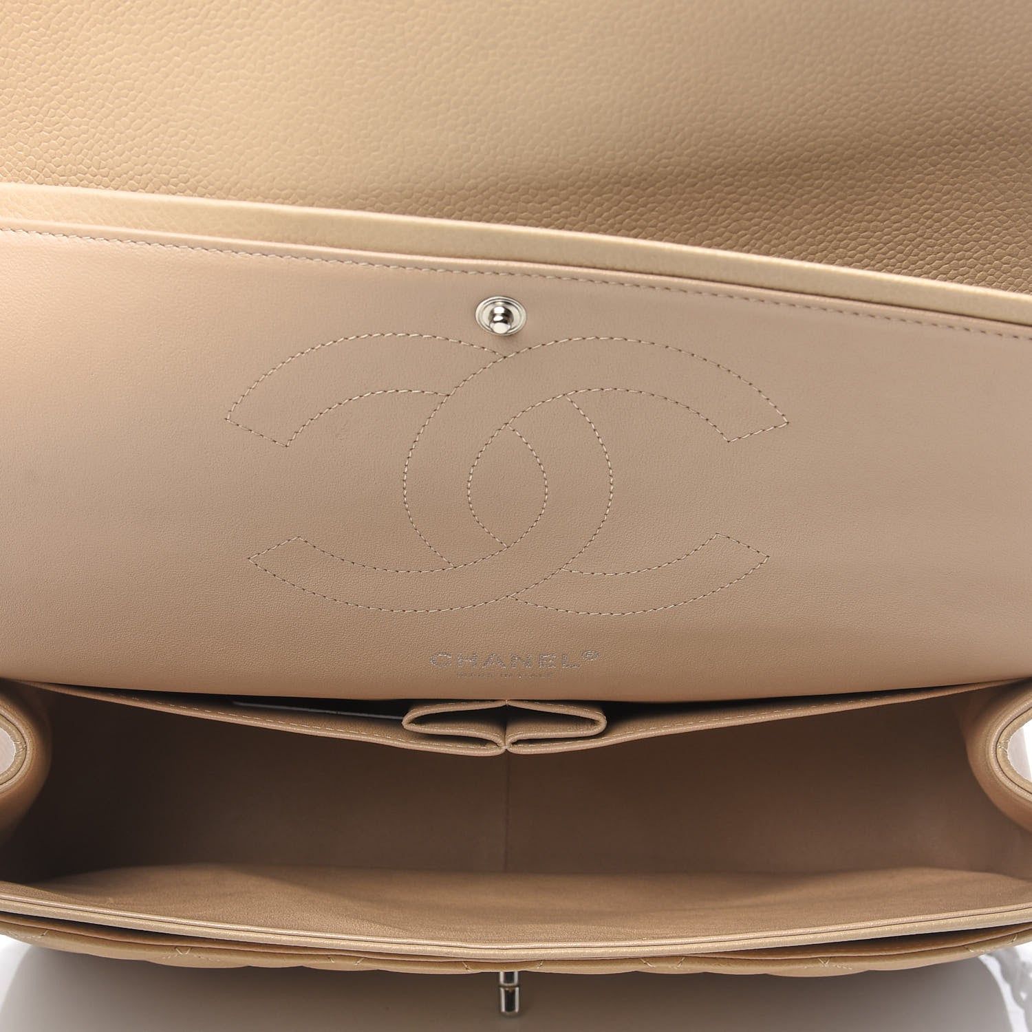 Chanel Caviar Quilted Jumbo Double Flap Beige Clair 5 of 10