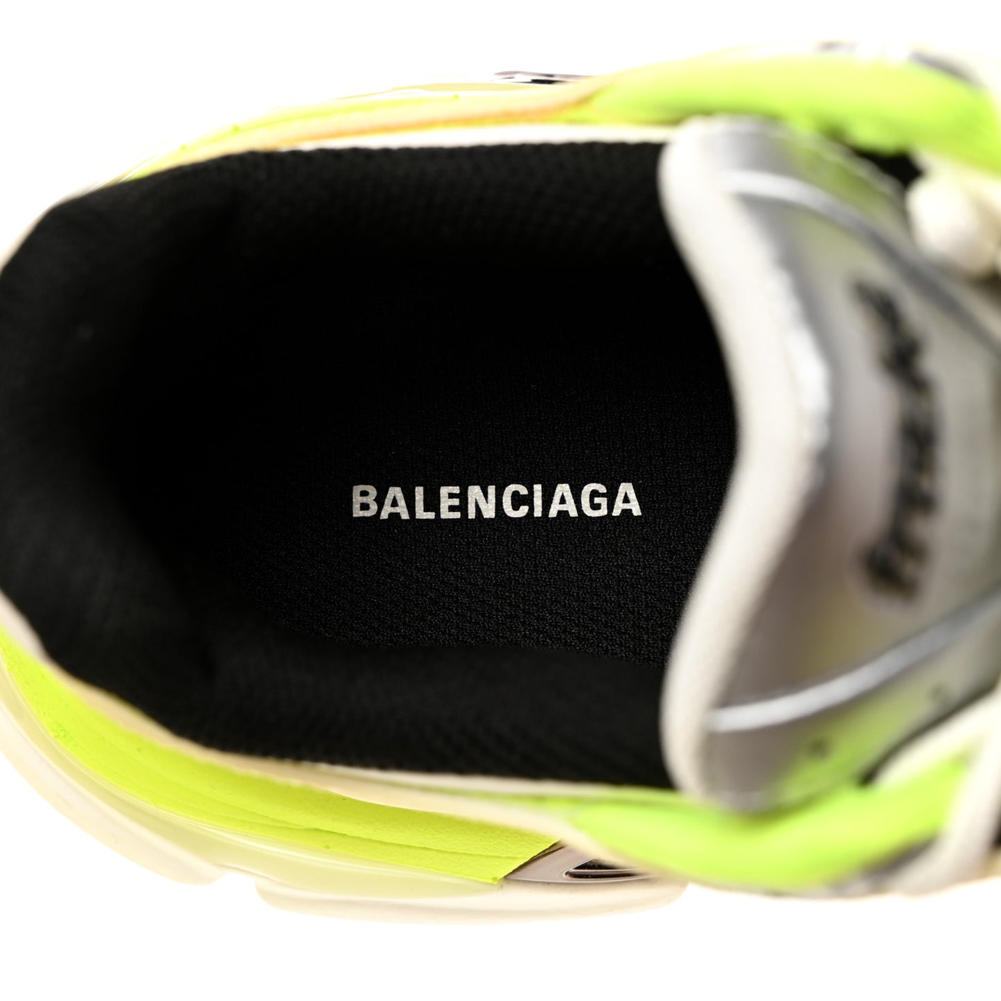 Rubber Mesh Bi-Color Womens Track.2 Open Sneakers 35 White Fluo Yellow