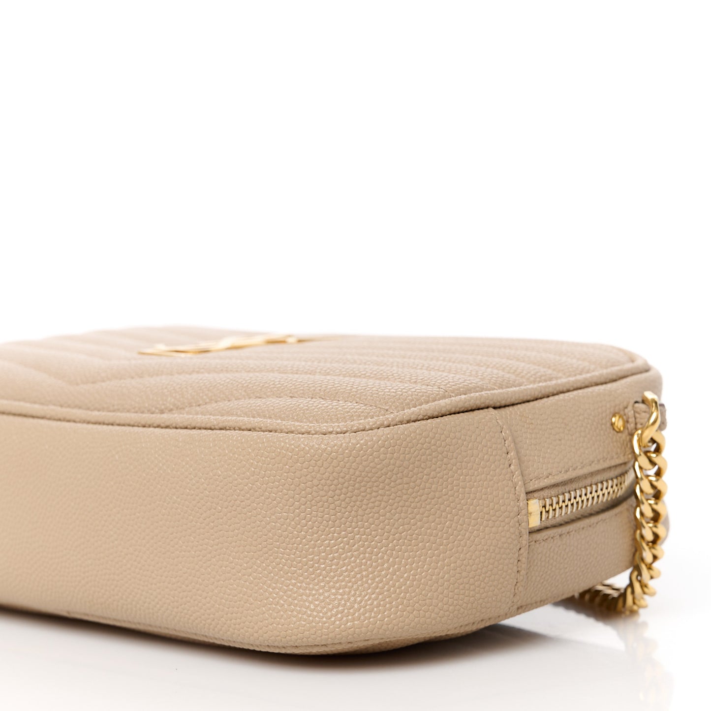 Grain De Poudre Matelasse Monogram Mini Lou Camera Bag Dark Beige