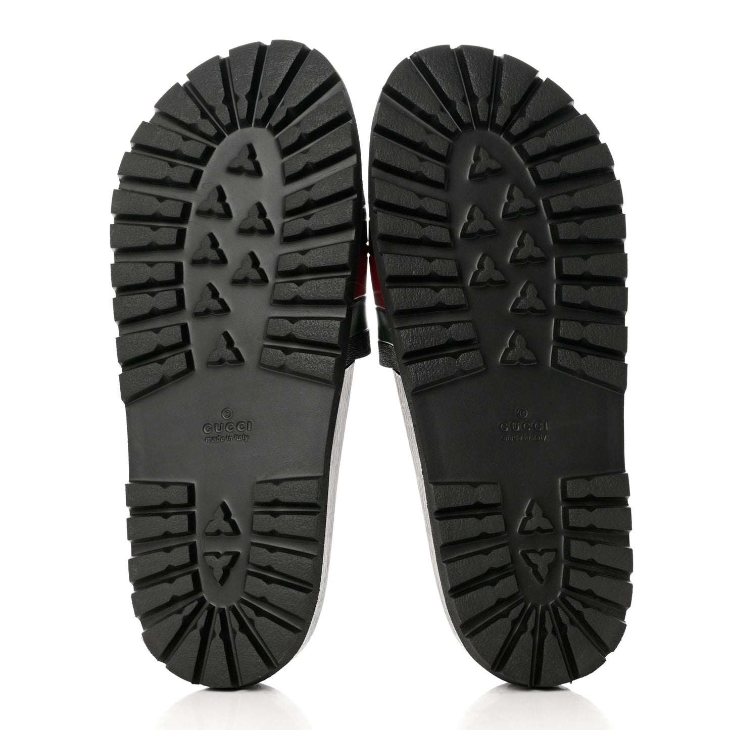Rubber Web Mens Lug Sole Slide Sandals 11 Black Green Red