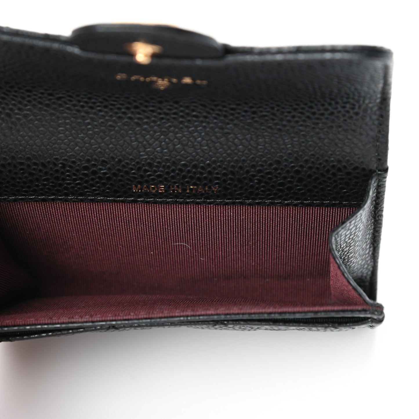 Caviar Quilted Flap Card Holder Black