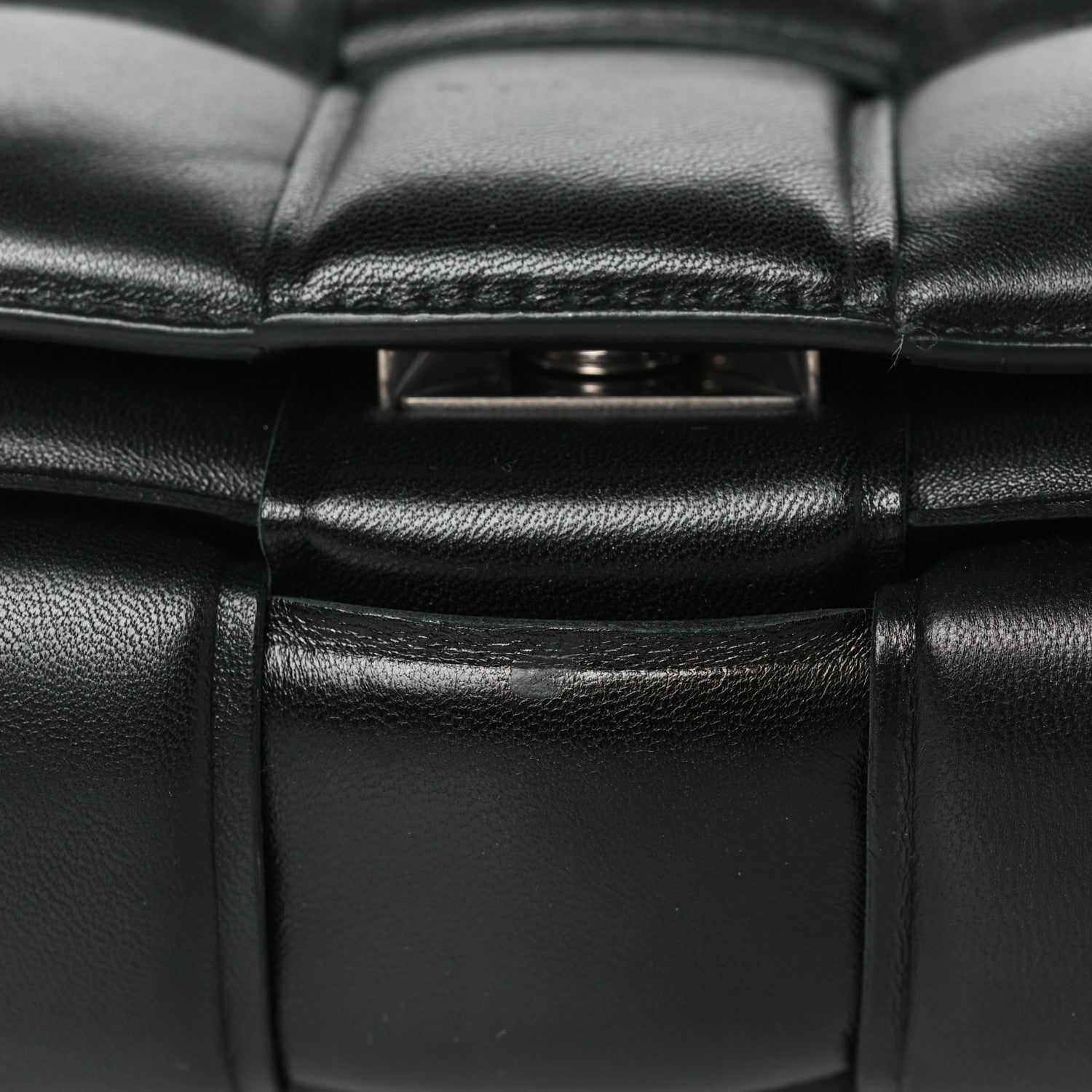 Bottega Veneta BOTTEGA VENETA Lambskin Maxi Intreccio Padded Chain Cassette Crossbody Bag Black 11 of 12