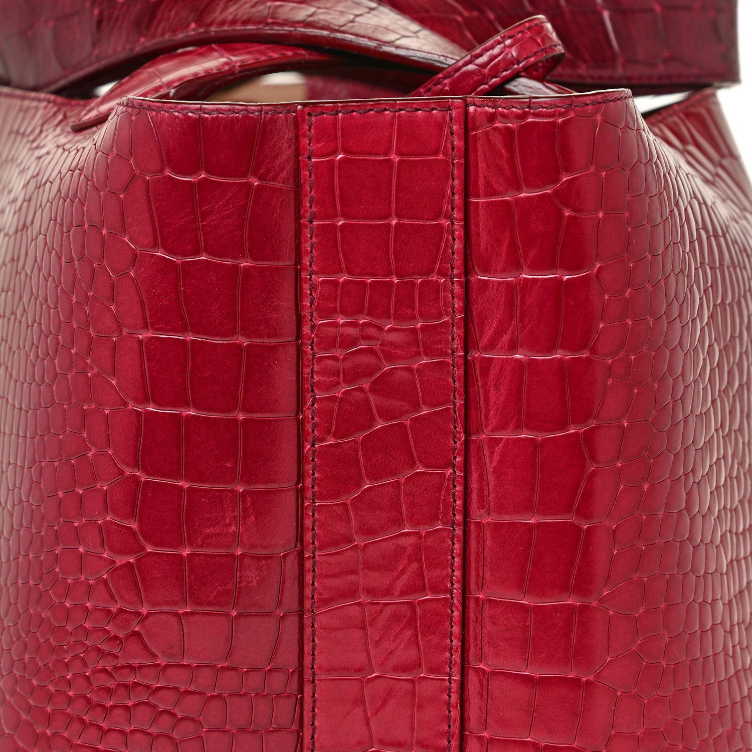 Alaia Calfskin Crocodile Embossed Bag Fuchsia 14 of 15