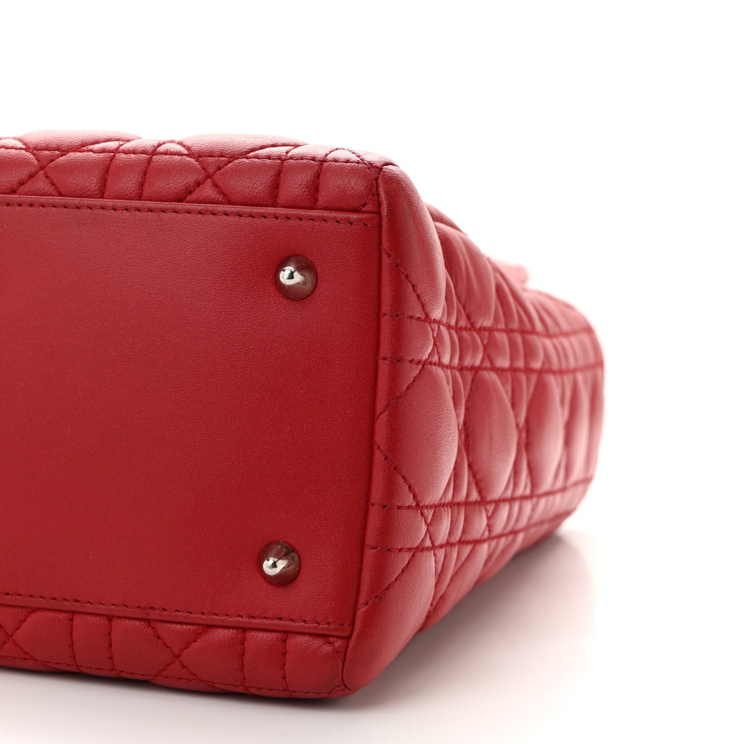 Lambskin Cannage Medium Lady Dior Red
