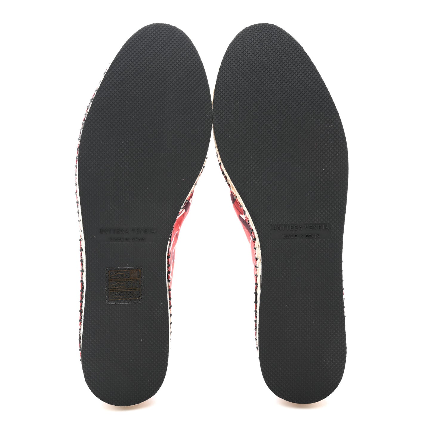 Satin Micro Square Grid Espadrille 36 Red Multicolor