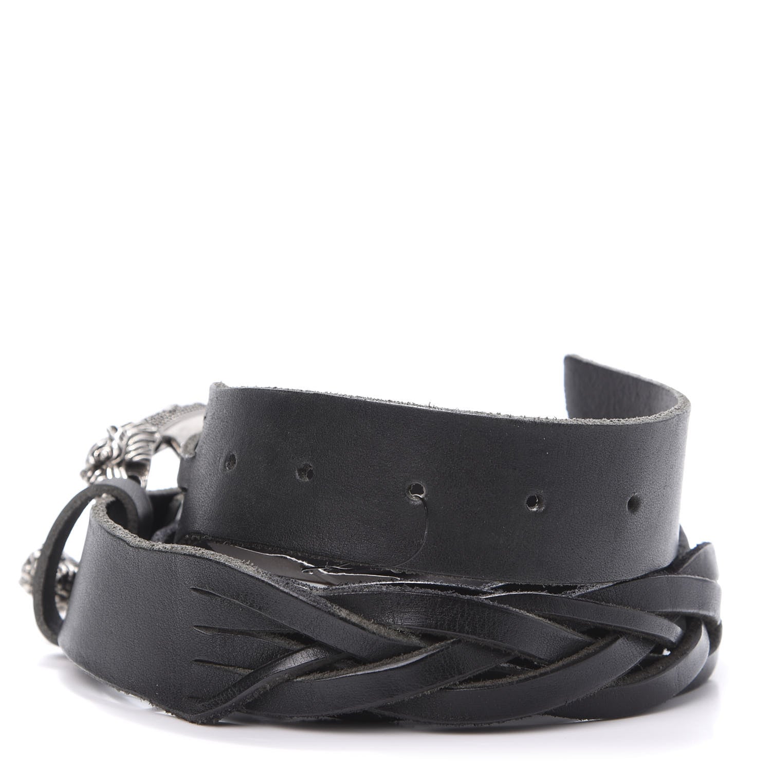 Gucci Calfskin Braided Dionysus Belt 95 38 Black 3 of 6