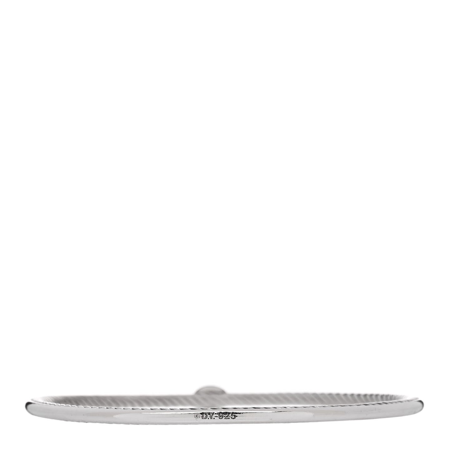 Sterling Silver Diamond 3mm Oval Cable Bangle Bracelet