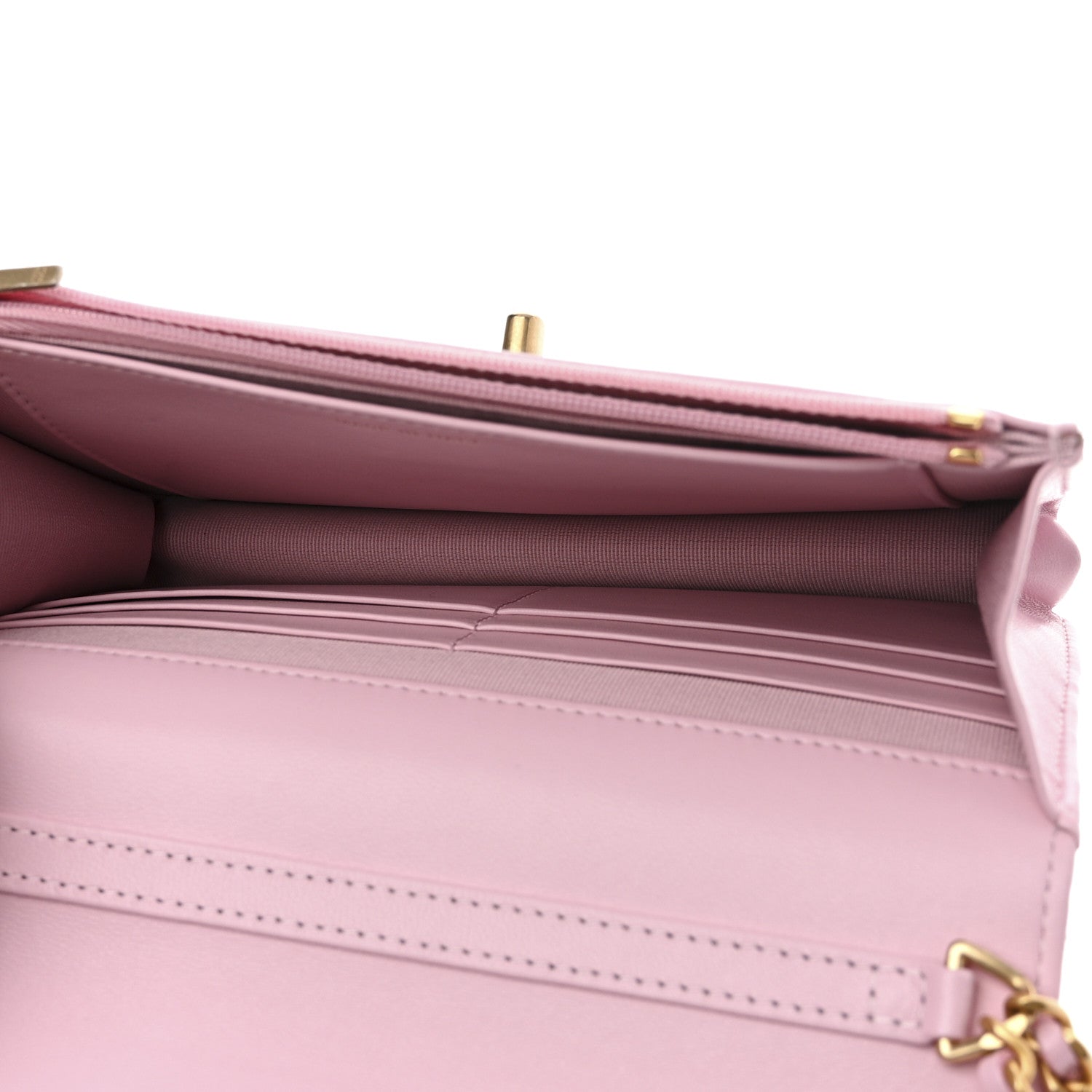 Chanel Lambskin Quilted Logo WOC Wallet On Chain Pink 5 of 17
