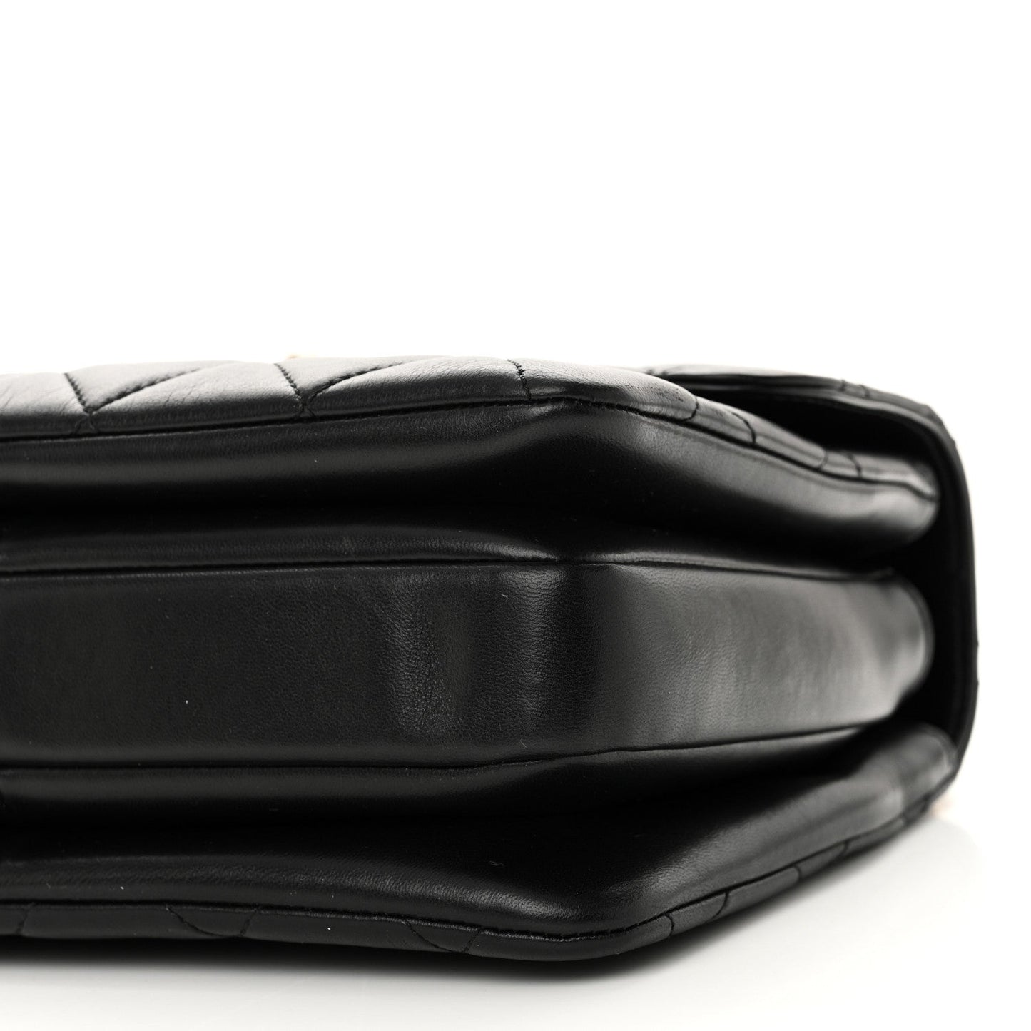 Lambskin Quilted Small Trendy CC Dual Handle Flap Bag Black