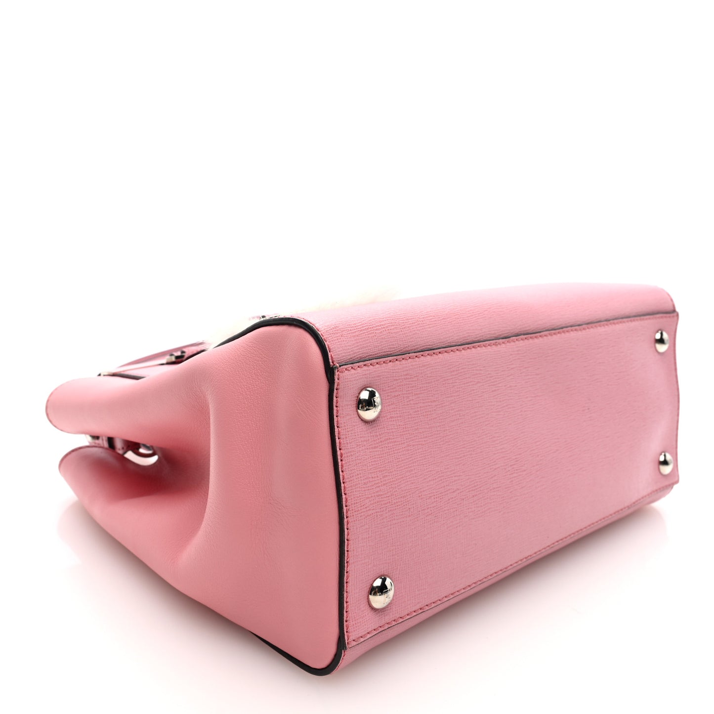 Vitello Elite Flamingo Mink Monster Charm Petite 2Jours Tote Pink Multicolor