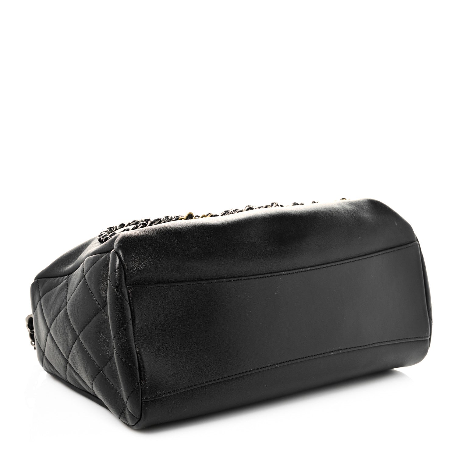 Chanel Calfskin Chain 20s Signature Hobo Black 3 of 9
