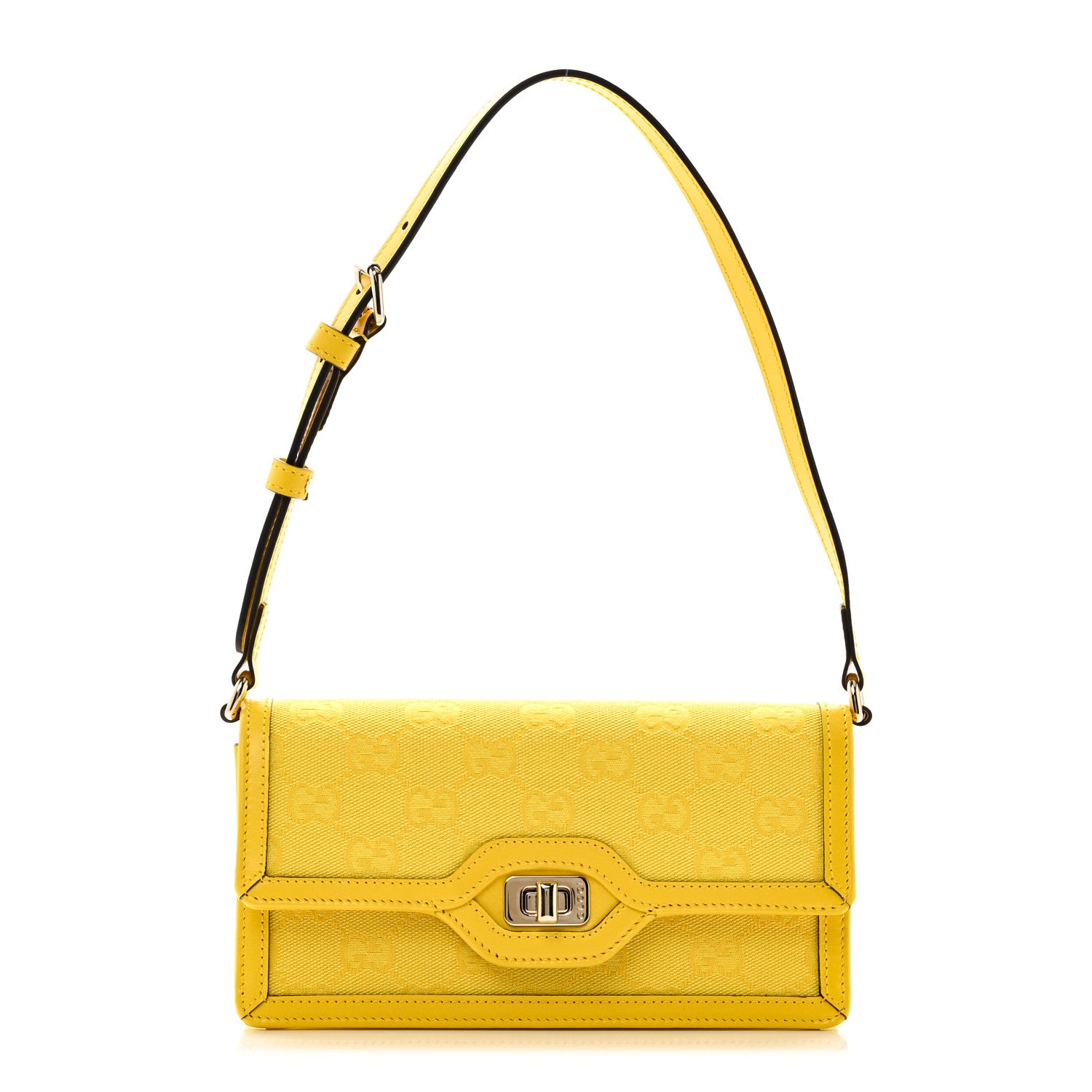 Gucci GG Monogram Textured Dollar Calfskin Mini Luce Shoulder Bag