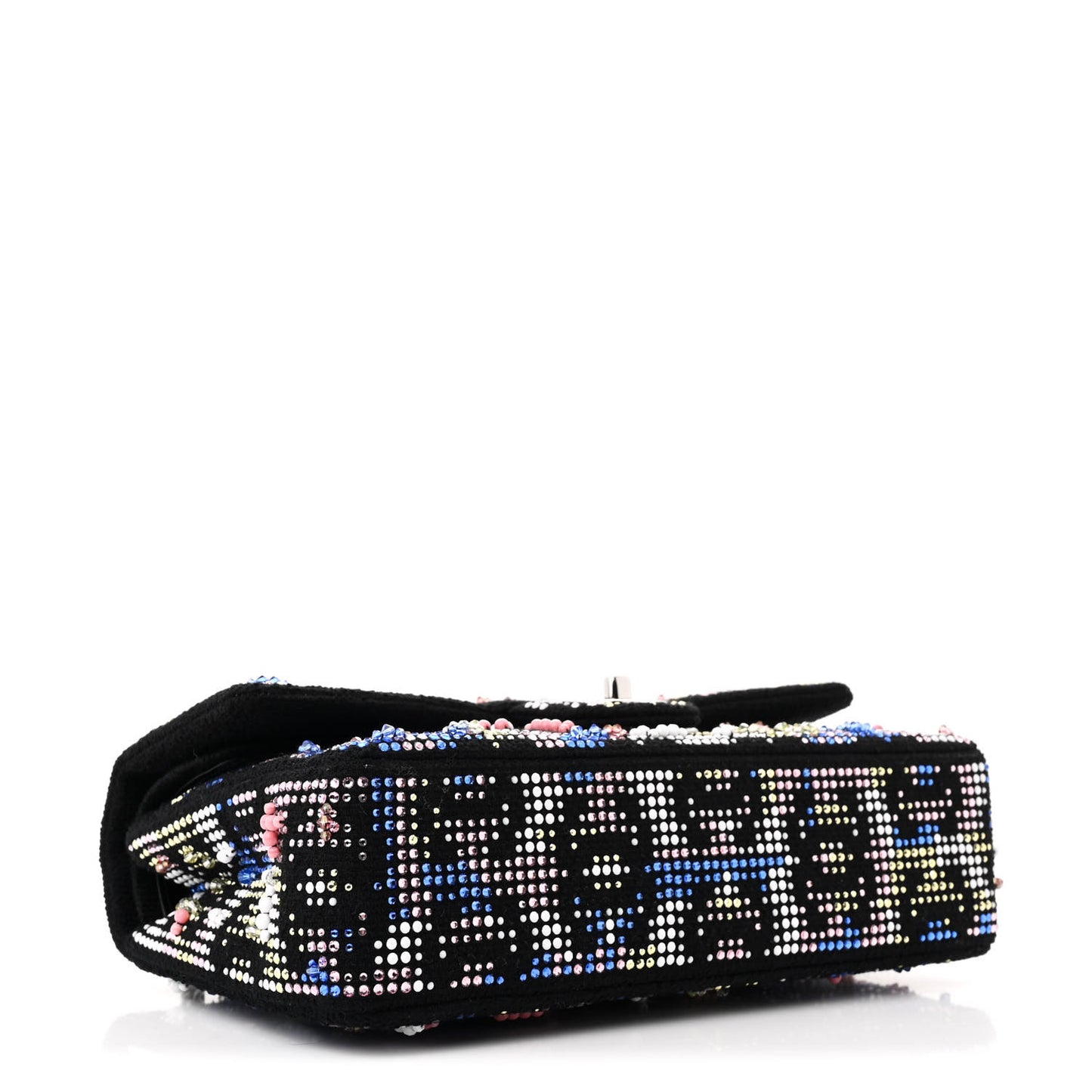 Crystal Tweed CC Medium Double Flap Black