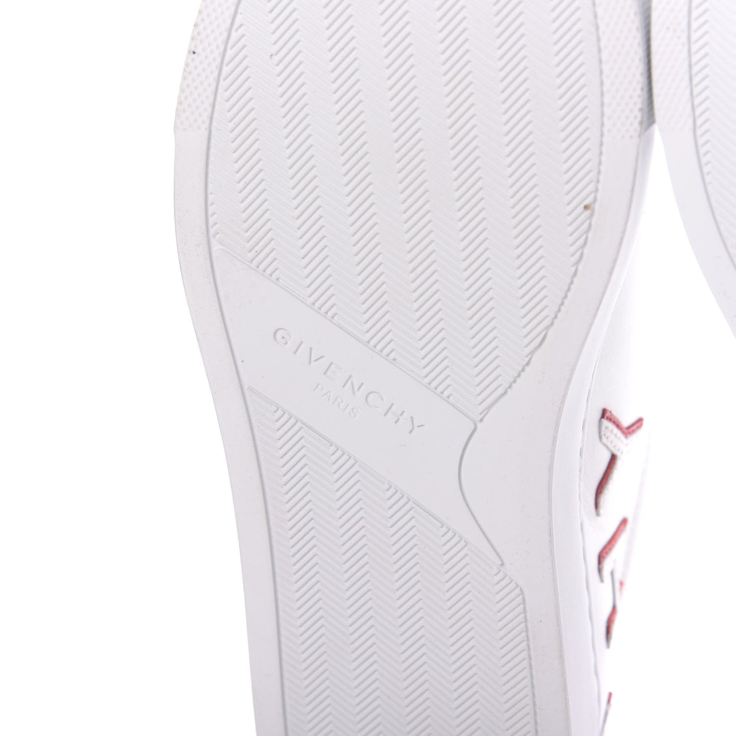 Calfskin Reverse Logo Womens Urban Street Sneakers 36.5 White Red