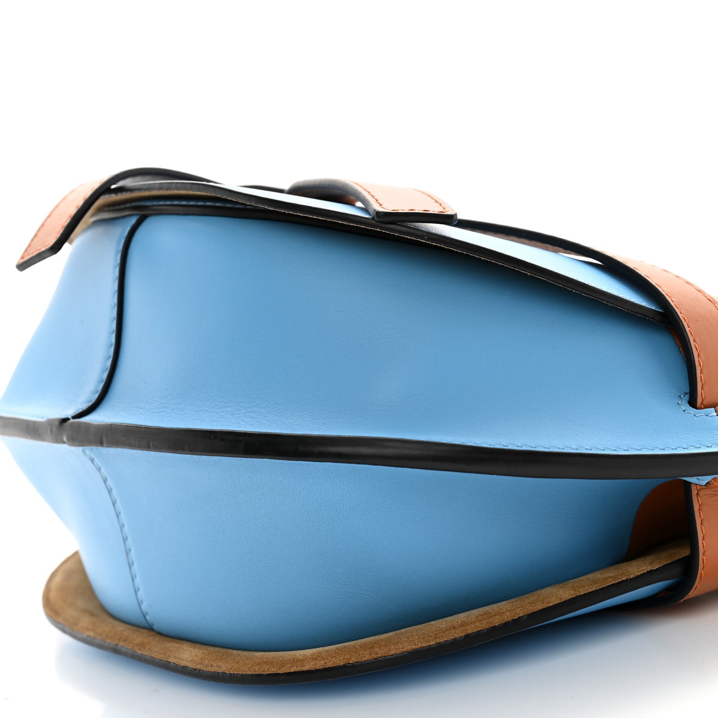 Calfskin Small Gate Crossbody Bag Tan Sky Blue