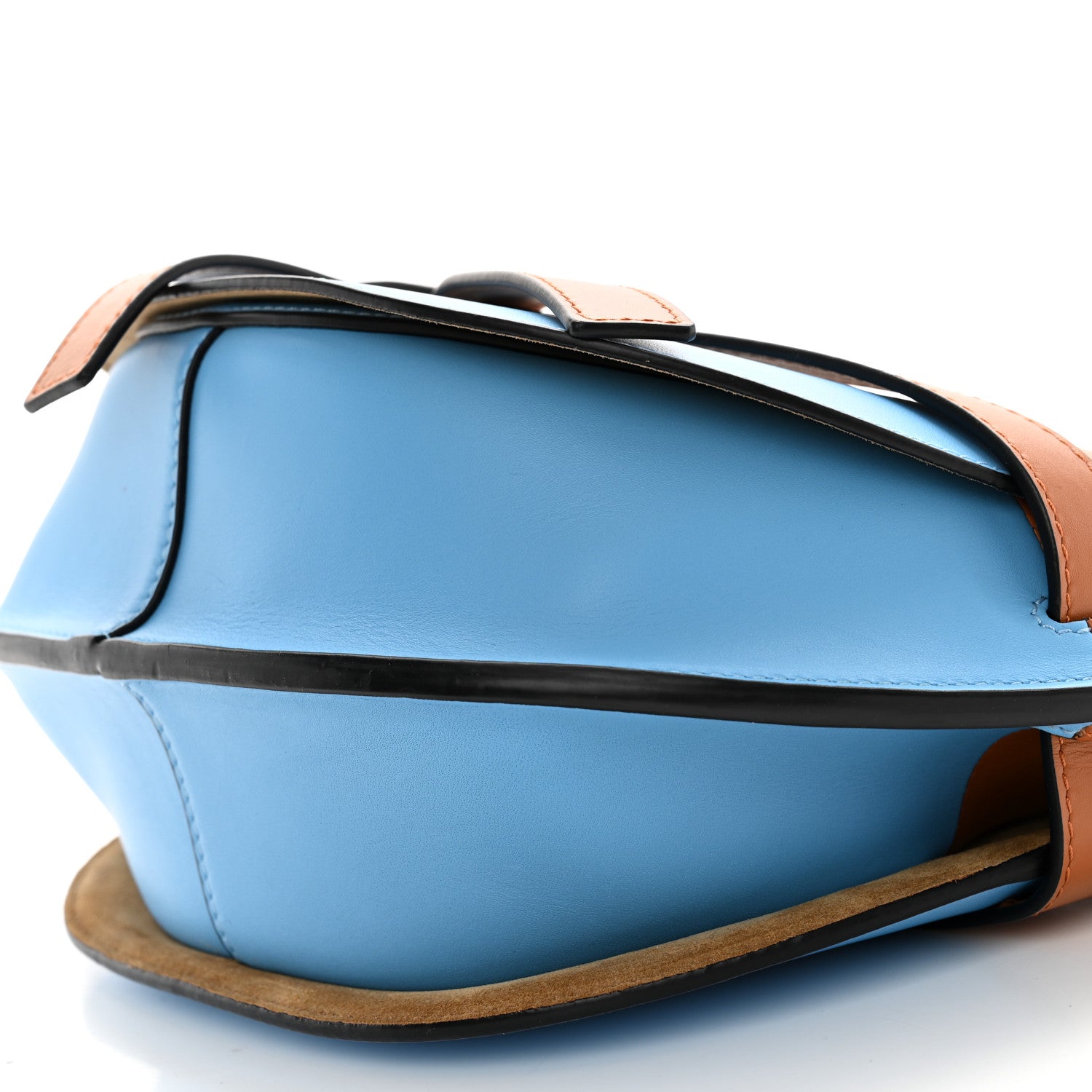 Loewe Calfskin Small Gate Crossbody Bag Tan Sky Blue 9 of 9