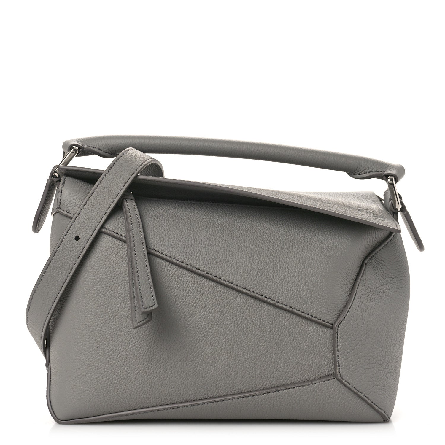 Loewe Soft Grained Calfskin Small Puzzle Edge Bag Pearl Grey 1 of 8