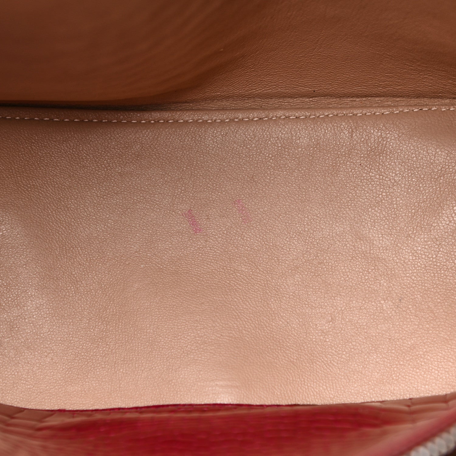 Alaia Calfskin Crocodile Embossed Bag Fuchsia 11 of 15