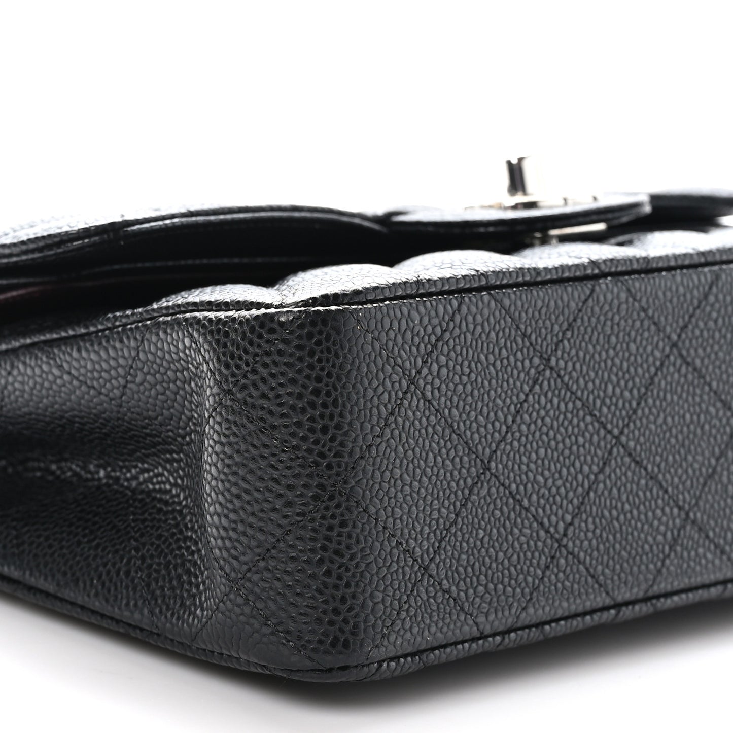 Caviar Quilted Small Double Flap Black