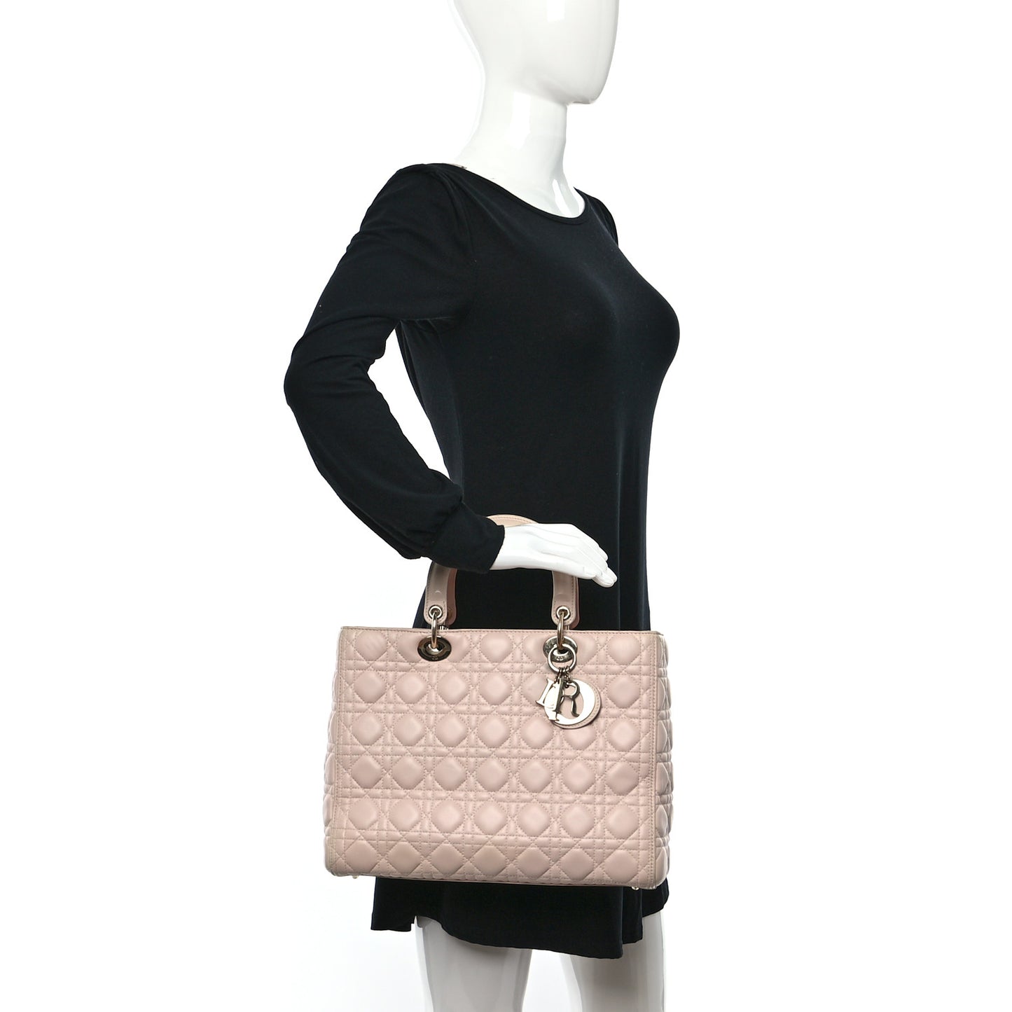 Lambskin Cannage Large Lady Dior Light Pink