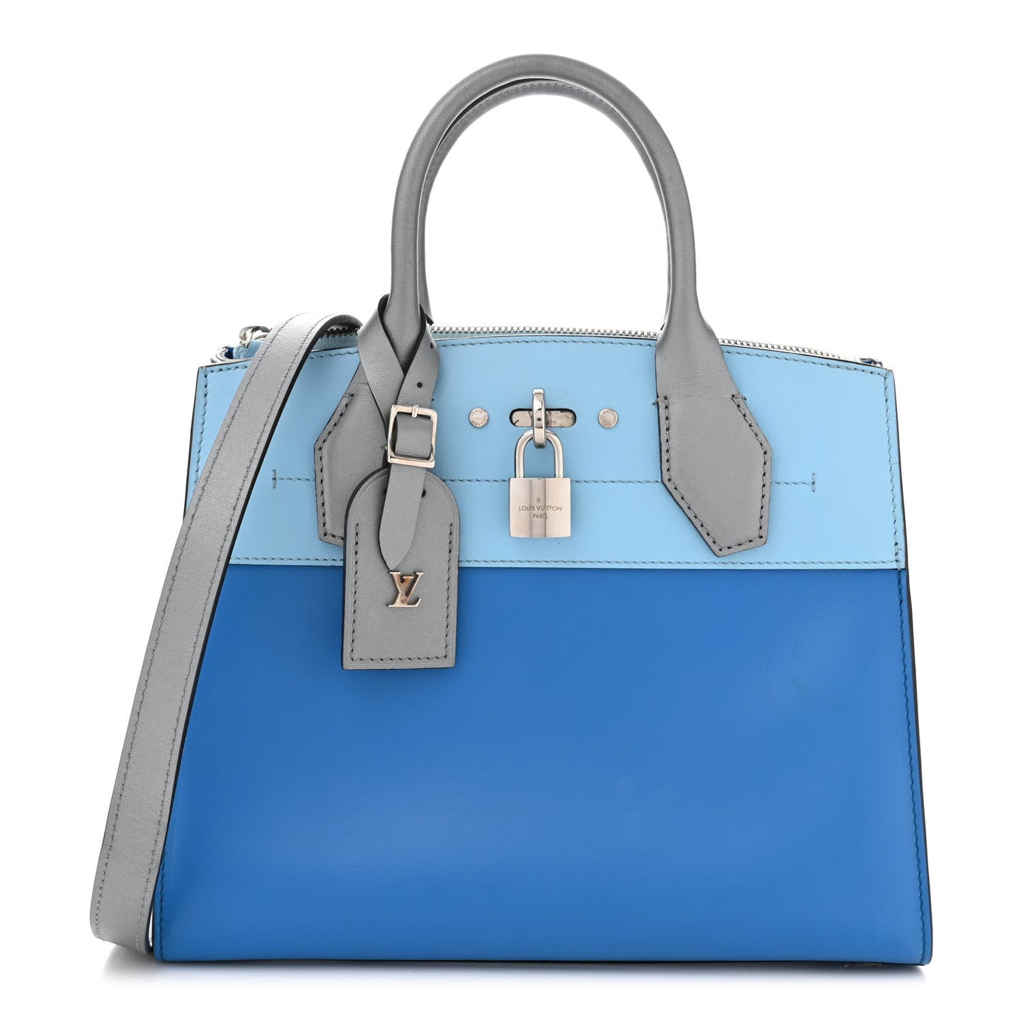 Calfskin City Steamer PM Silver Blue
