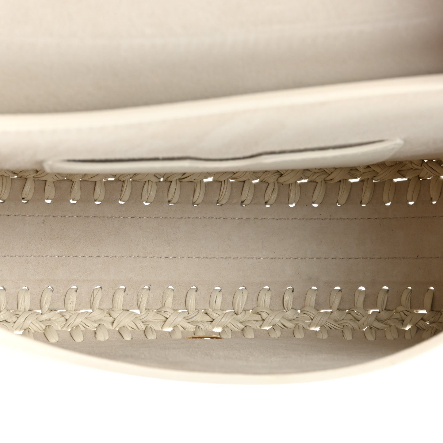 Grained Calfskin Medium Whipstitched Bobby Bag White