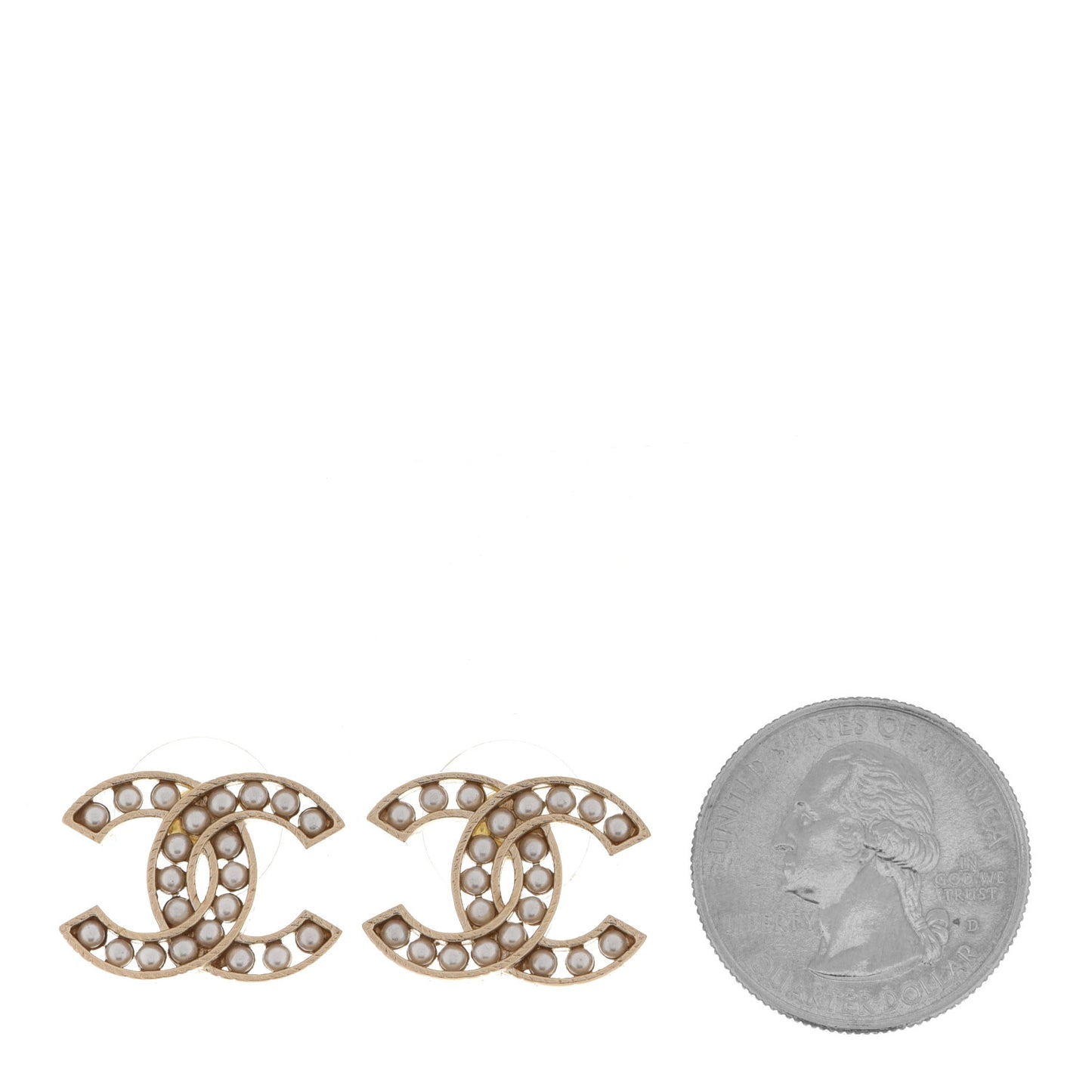Pearl CC Earrings Gold