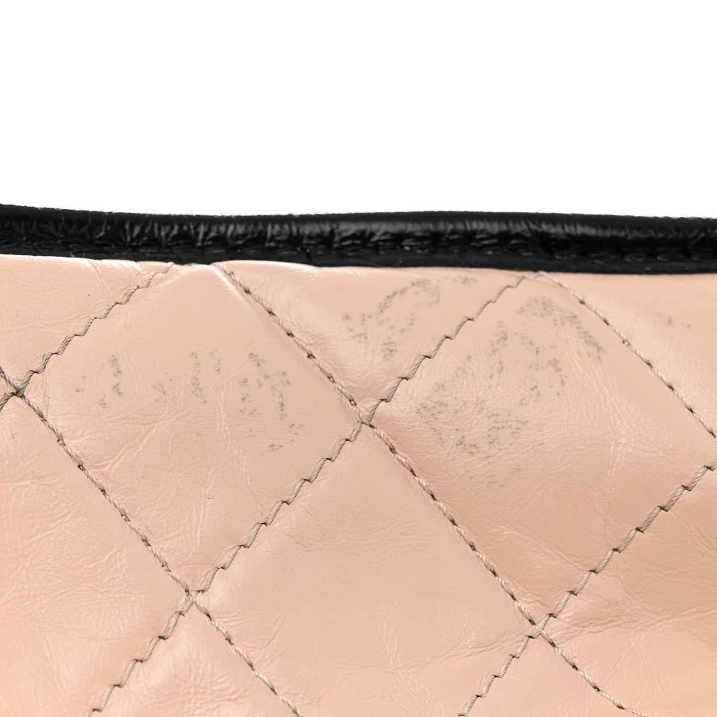 Aged Calfskin Quilted Medium Gabrielle Hobo Beige Black