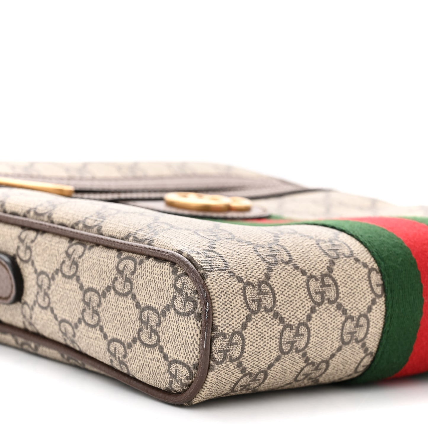 GG Supreme Monogram Web Small Ophidia Messenger Bag Brown