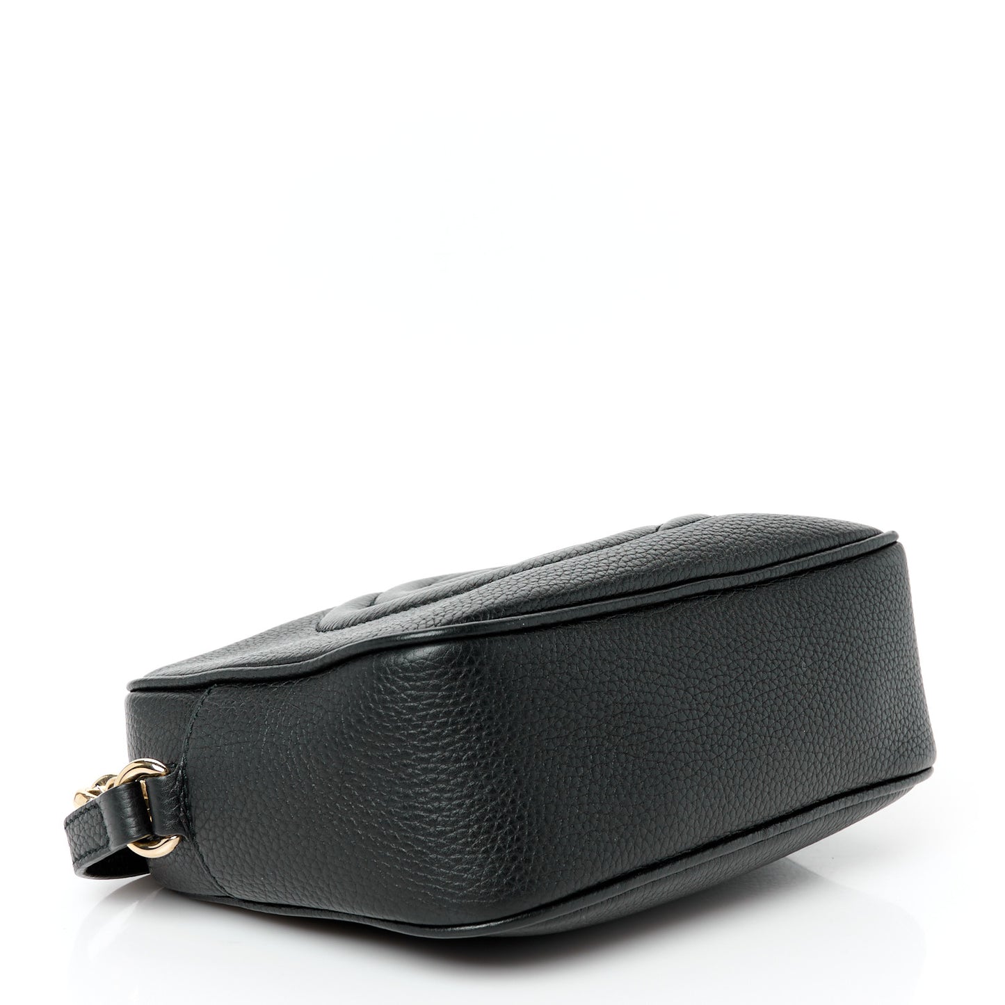 Pebbled Calfskin Small Soho Disco Bag Black