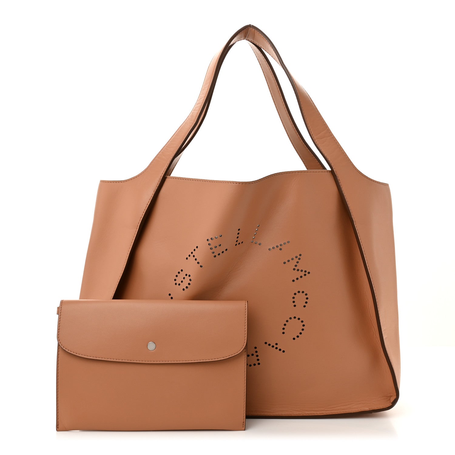 Stella McCartney Eco Alter Nappa East West Perforated Tote Camel 2 of 10