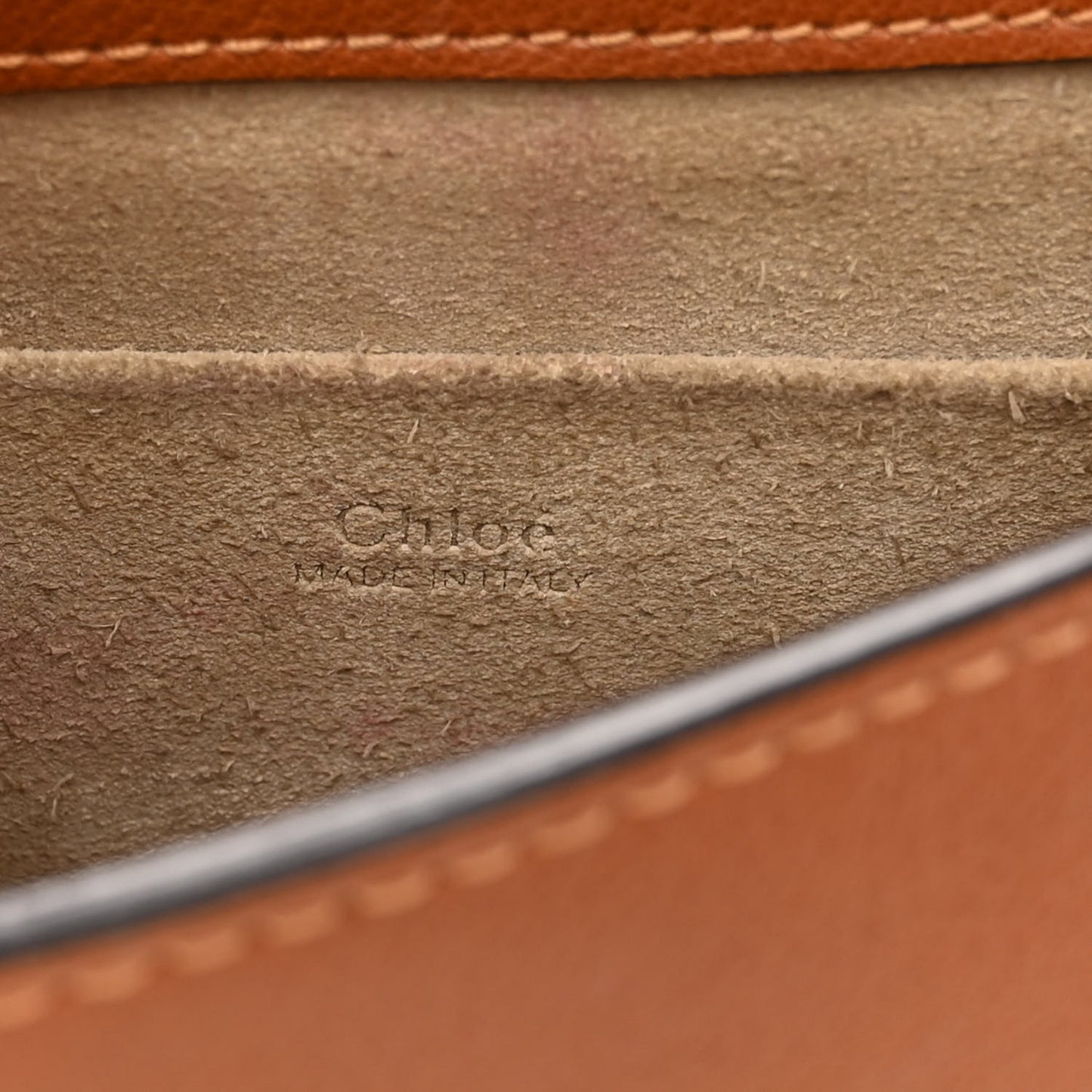 Calfskin Suede Small Nile Bracelet Bag Caramel