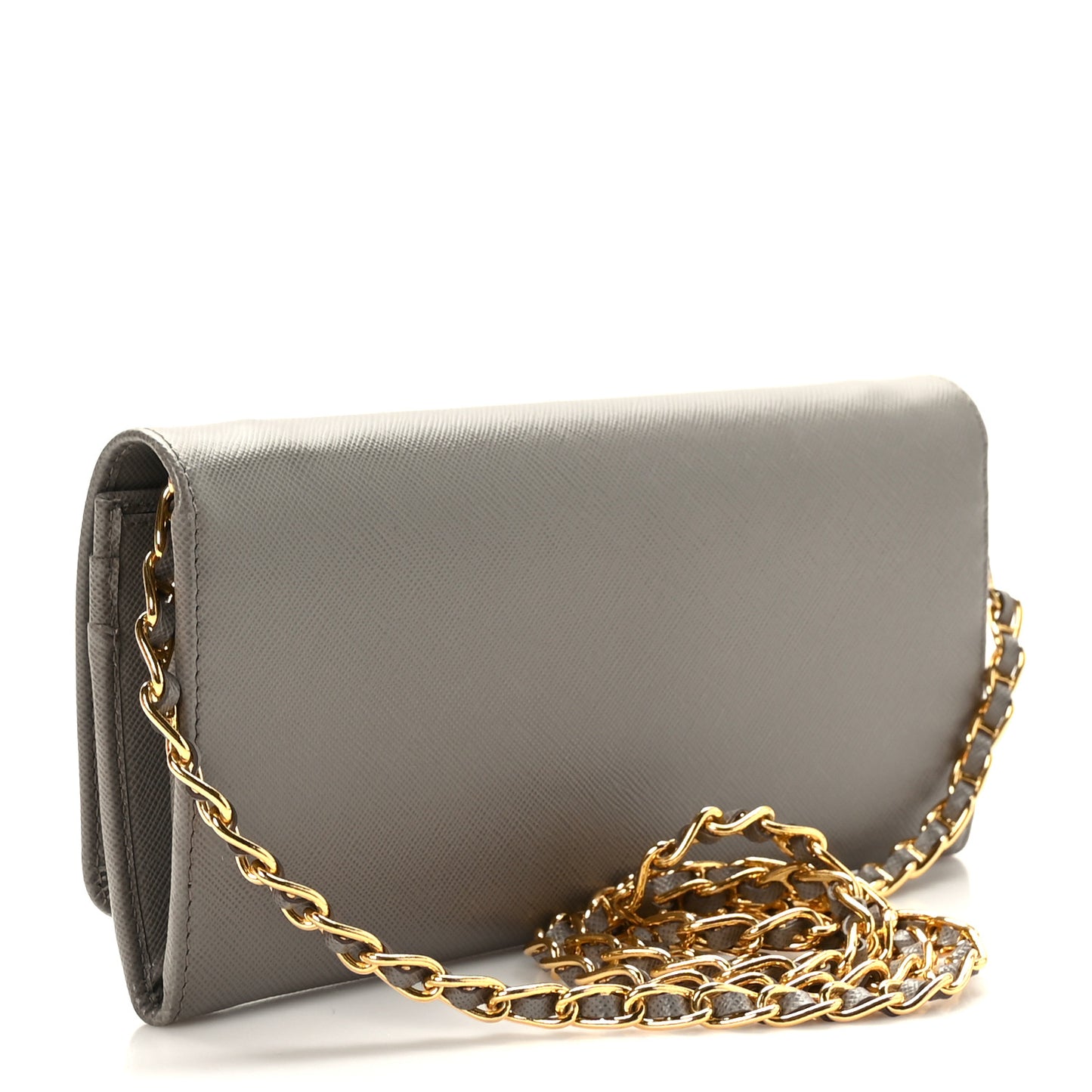 Saffiano Metal Oro Chain Wallet Argilla